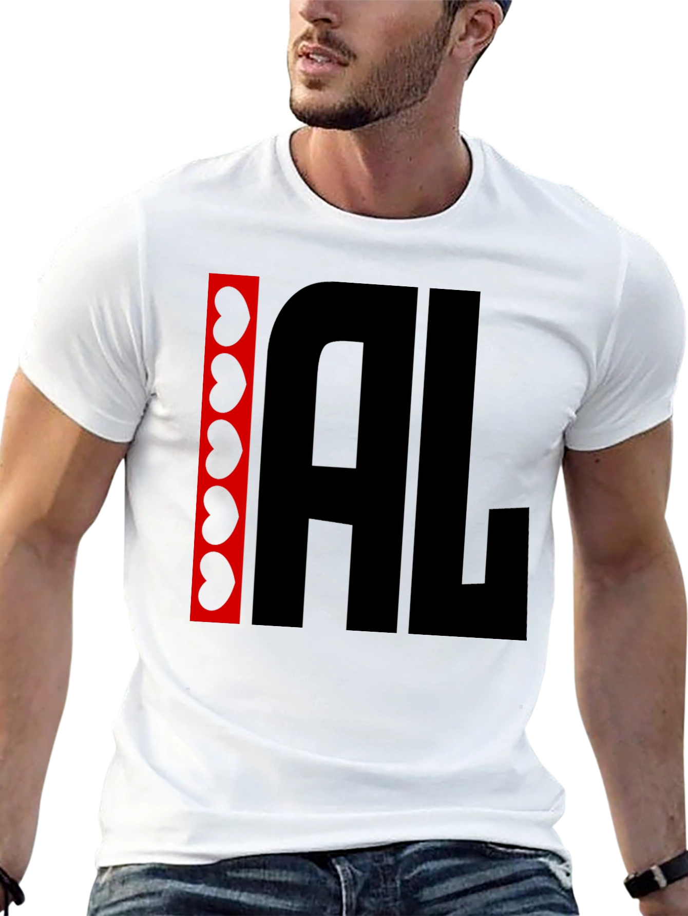 Black I Heart AL Graphic Tee - Black Cotton Shirt view 13