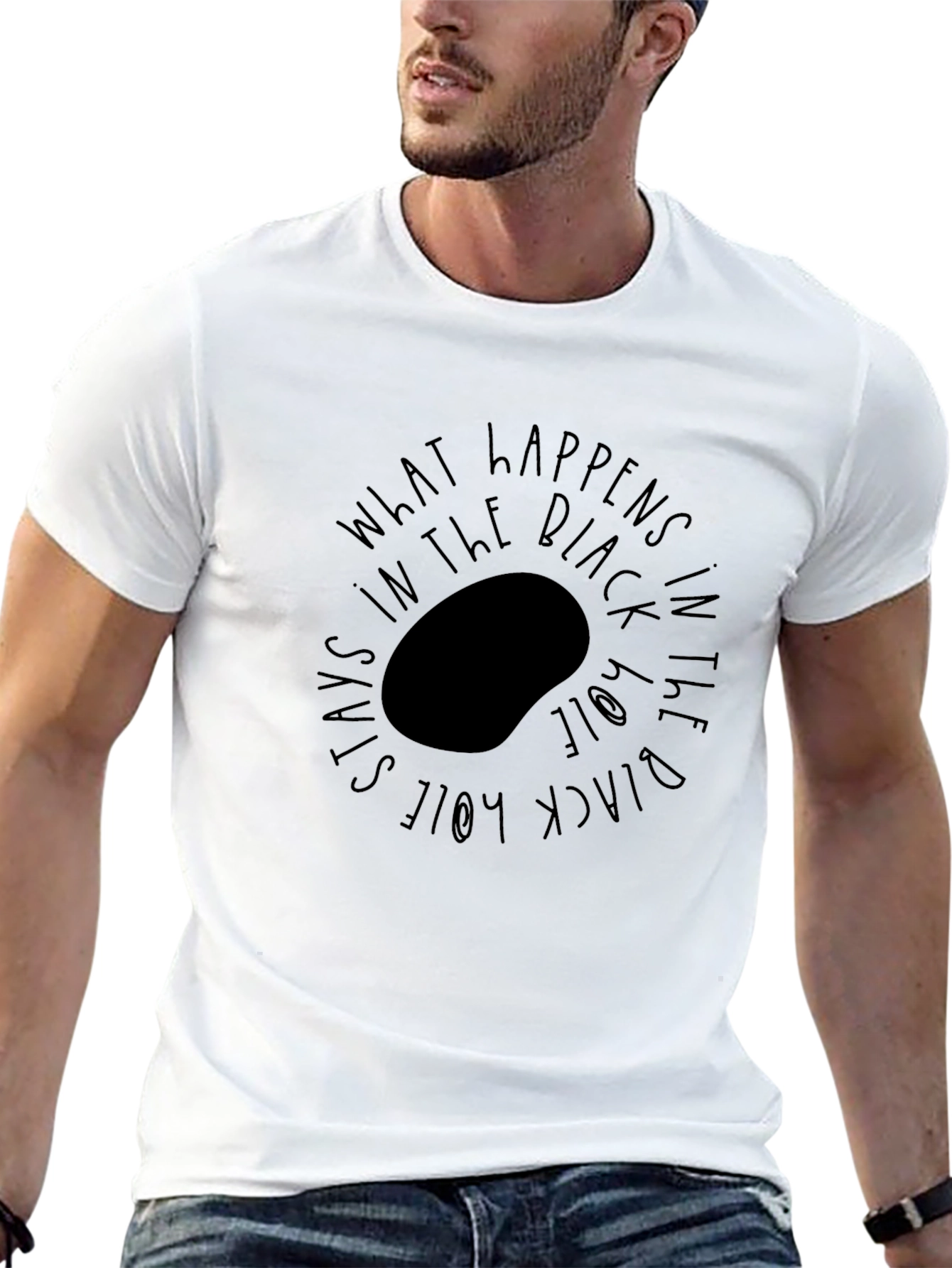 Black Black Hole Graphic Tee - What Happens in the Black Hole view 13
