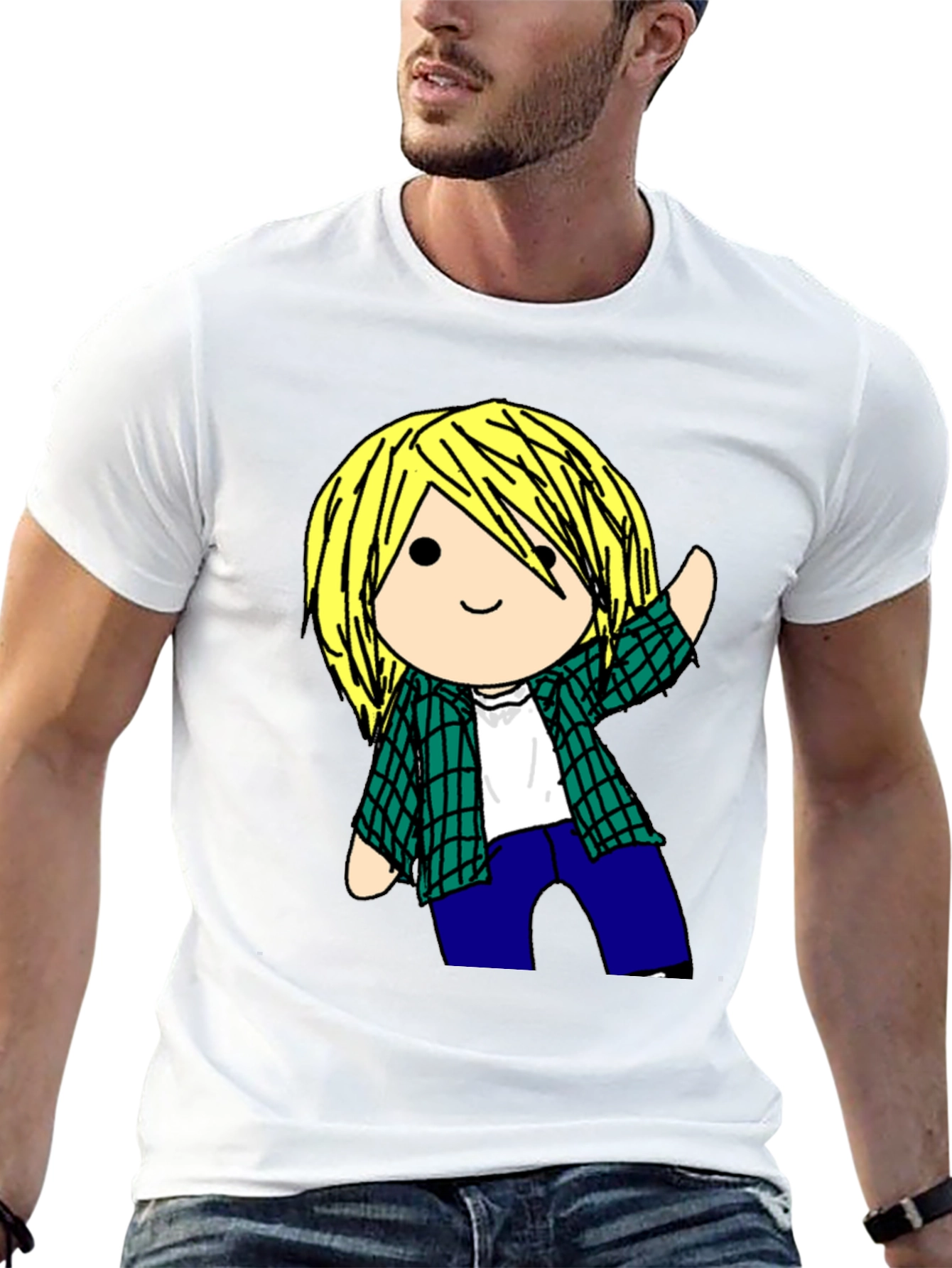 Black Cartoon Character Black T-Shirt view 13