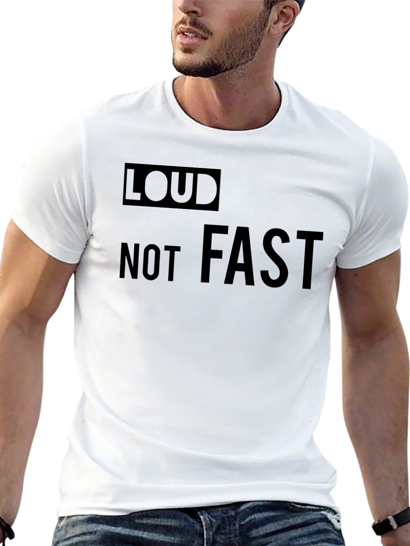 Black Loud Not Fast Graphic Tee - Black Cotton view 13