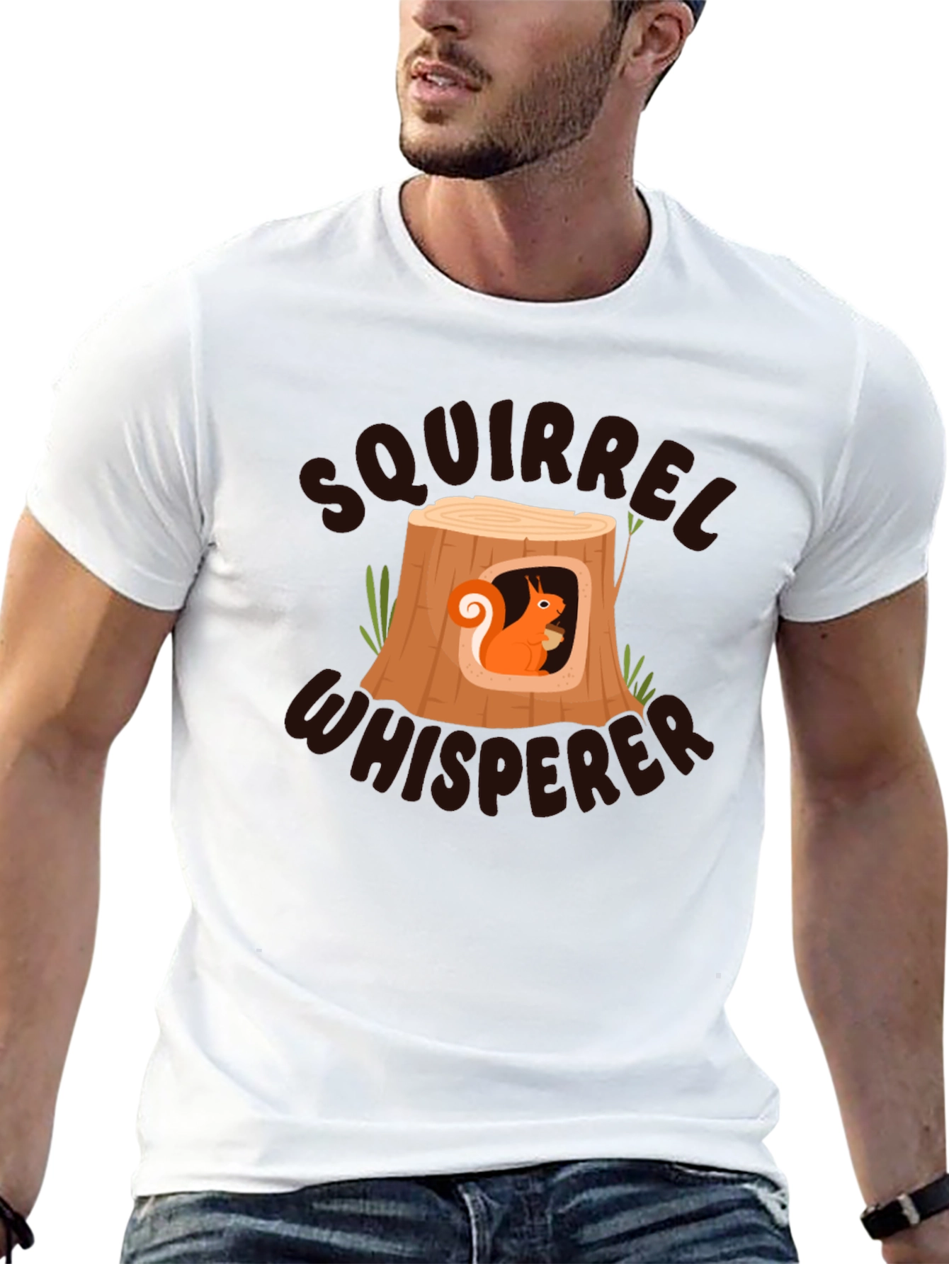 Black Squirrel Whisperer Black T-Shirt - Nature Lover Tee view 13