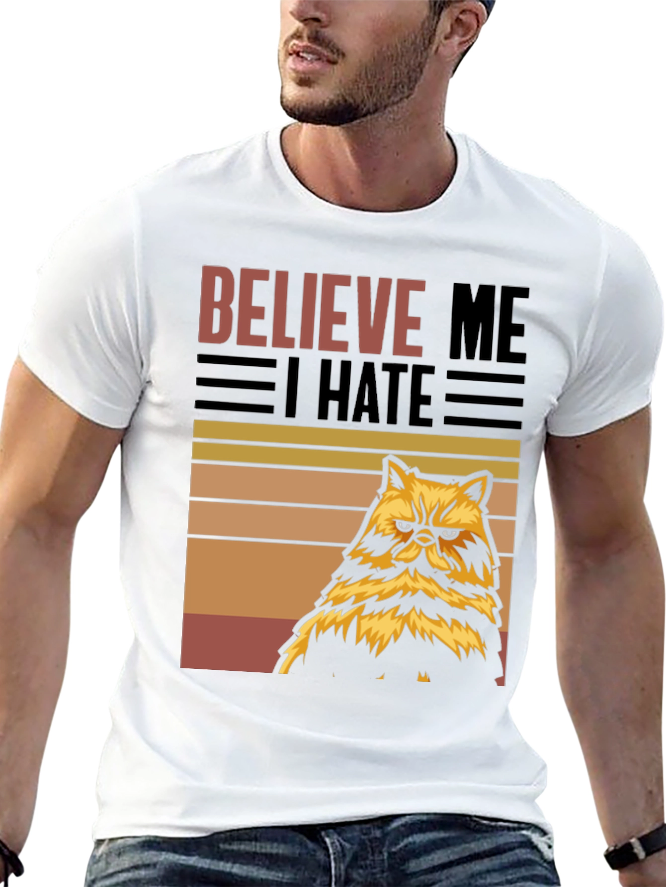 Black Believe Me I Hate Grumpy Cat T-Shirt view 13