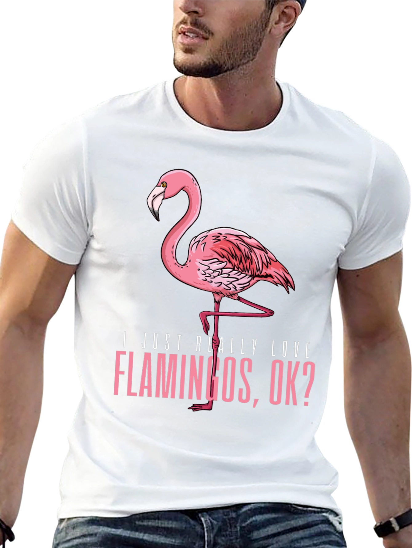 Flamingo Graphic T-Shirt - I Just Really Love Flamingos OK? - 13