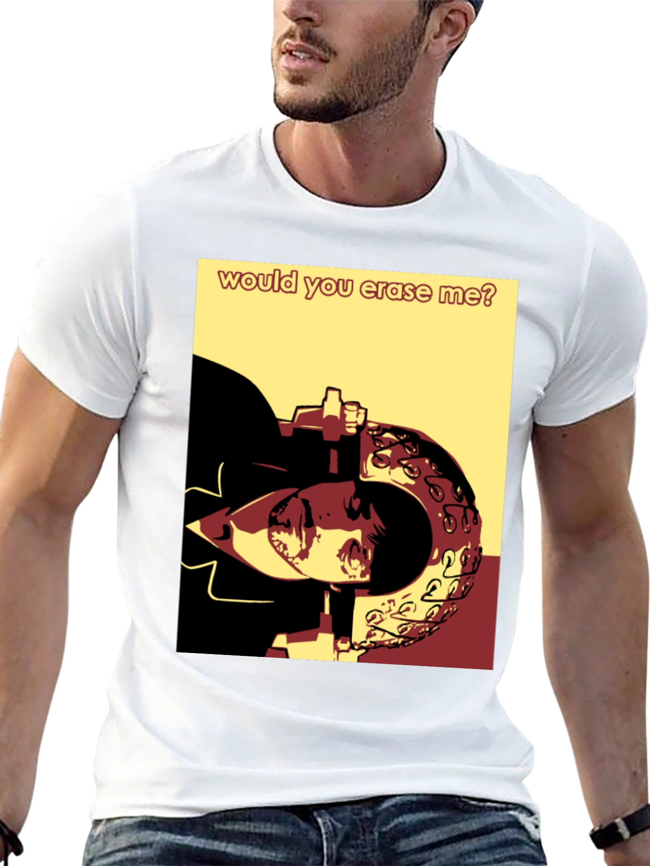 Black Would You Erase Me Graphic Tee view 13