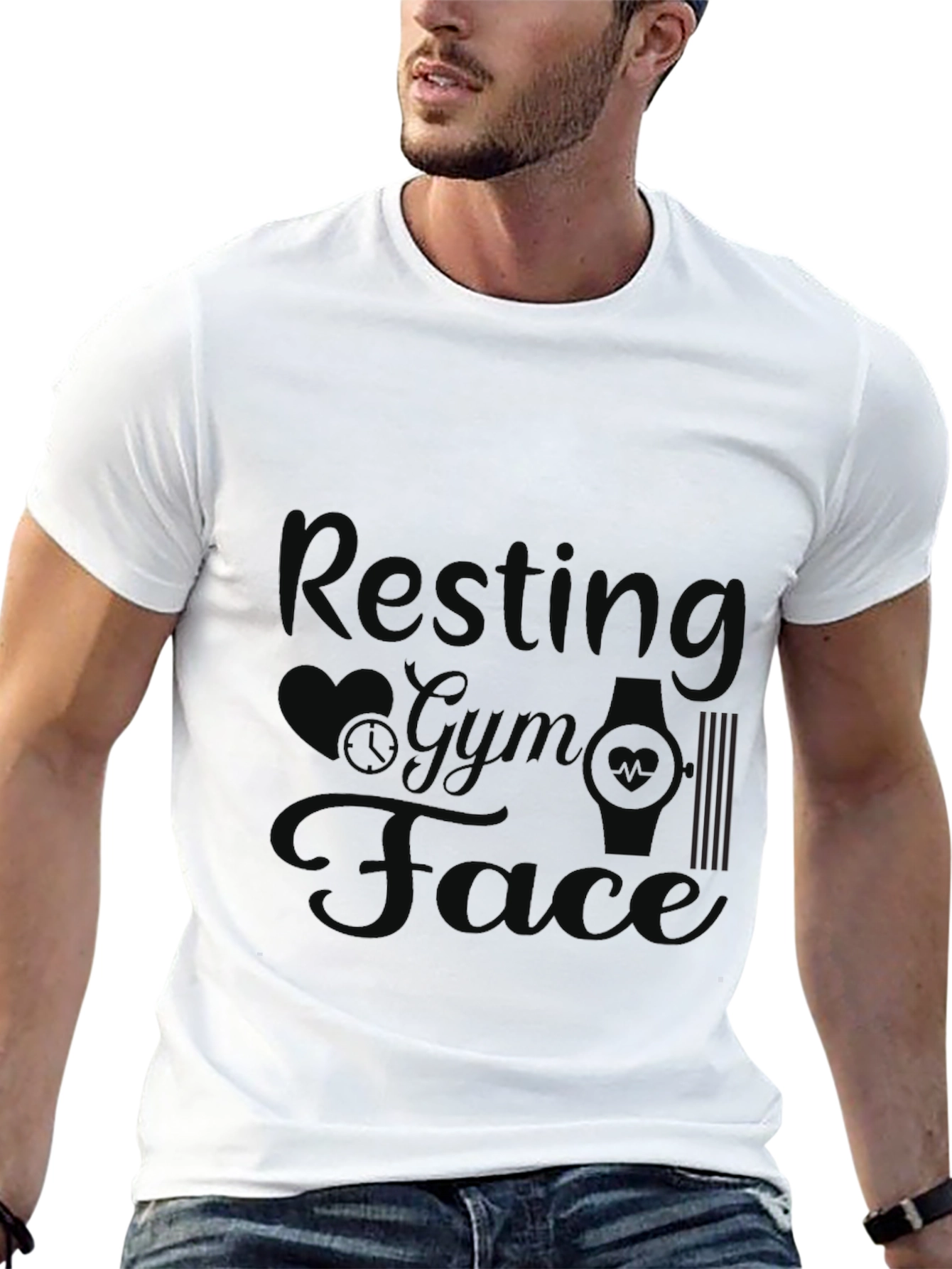 Black Resting Gym Face Graphic Tee - Black view 13