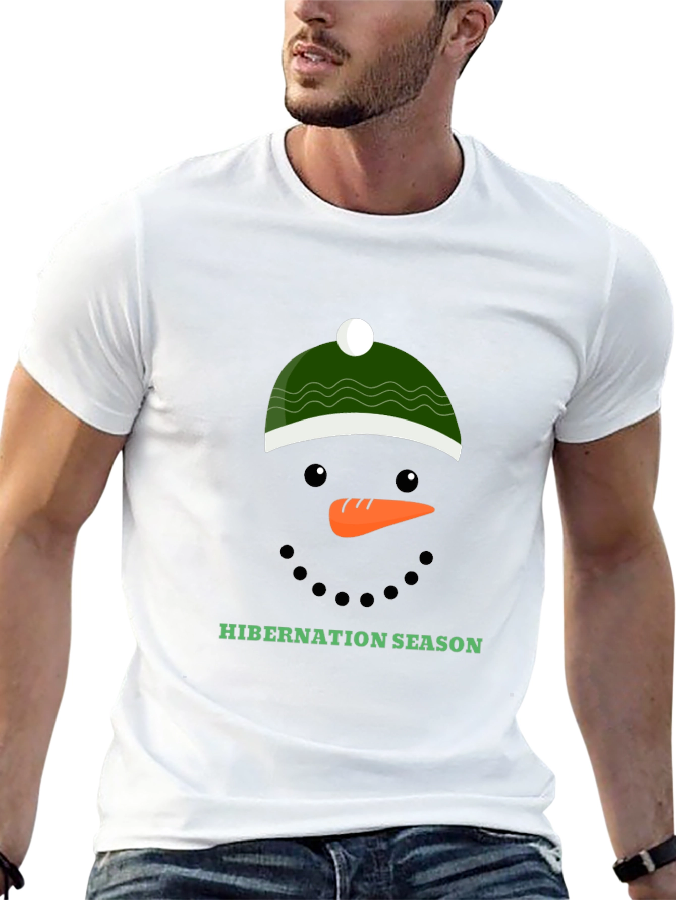 Black Hibernation Season Snowman Graphic Tee view 13