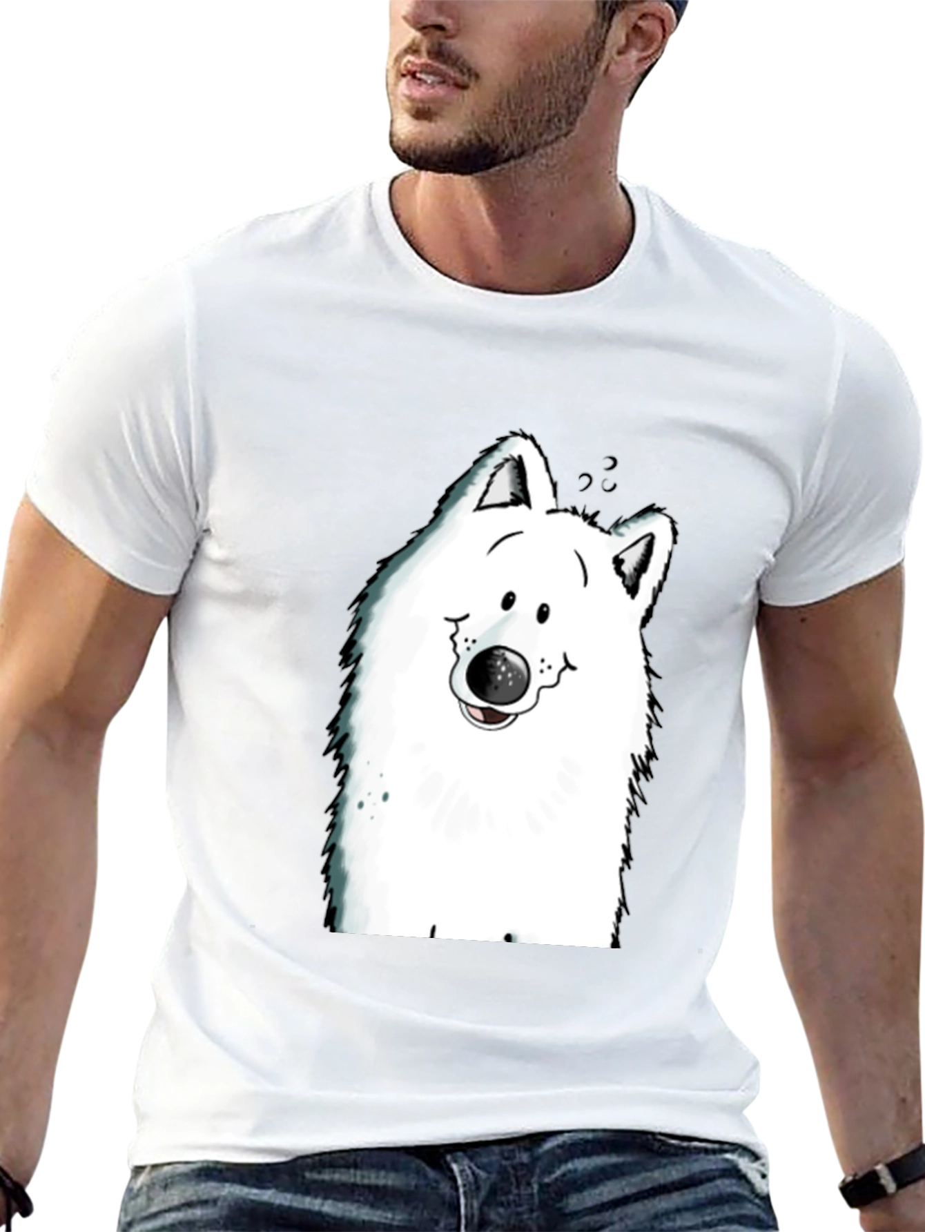 Black Cartoon Dog Graphic Tee - Black T-Shirt view 13