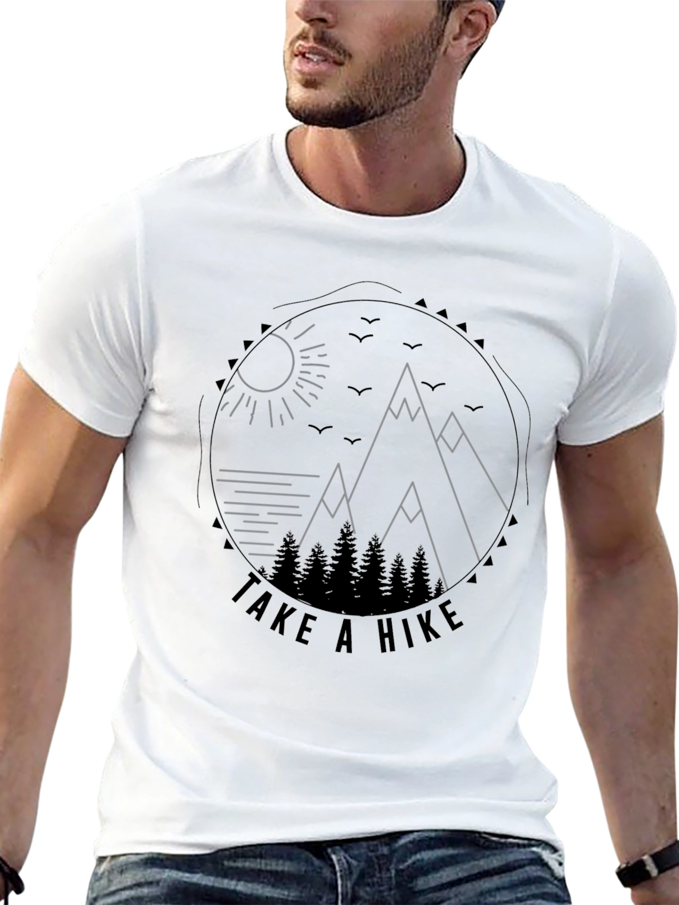 Black Black T-Shirt - "Take a Hike" Graphic Tee view 13