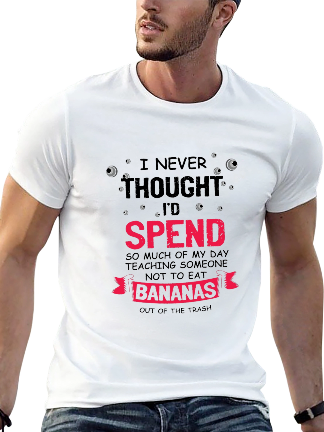 Black Funny "Bananas" Graphic T-Shirt view 13
