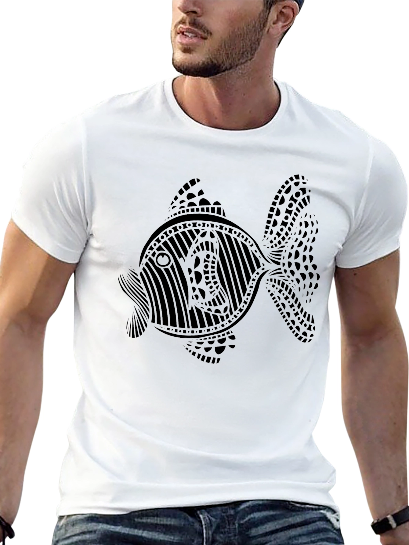 Black Black Fish Graphic T-Shirt view 13