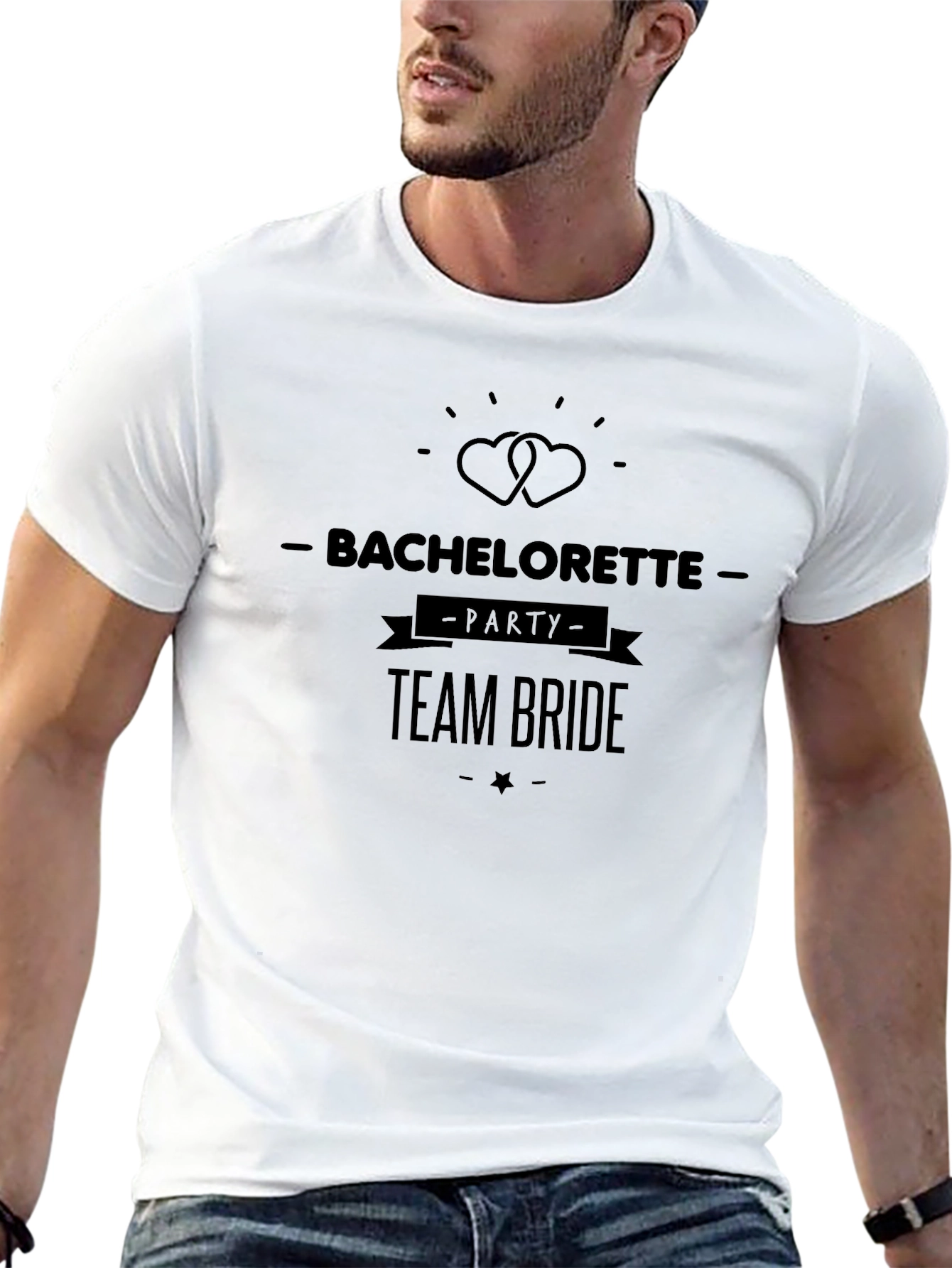 Black Bachelorette Party Team Bride Black T-Shirt view 13
