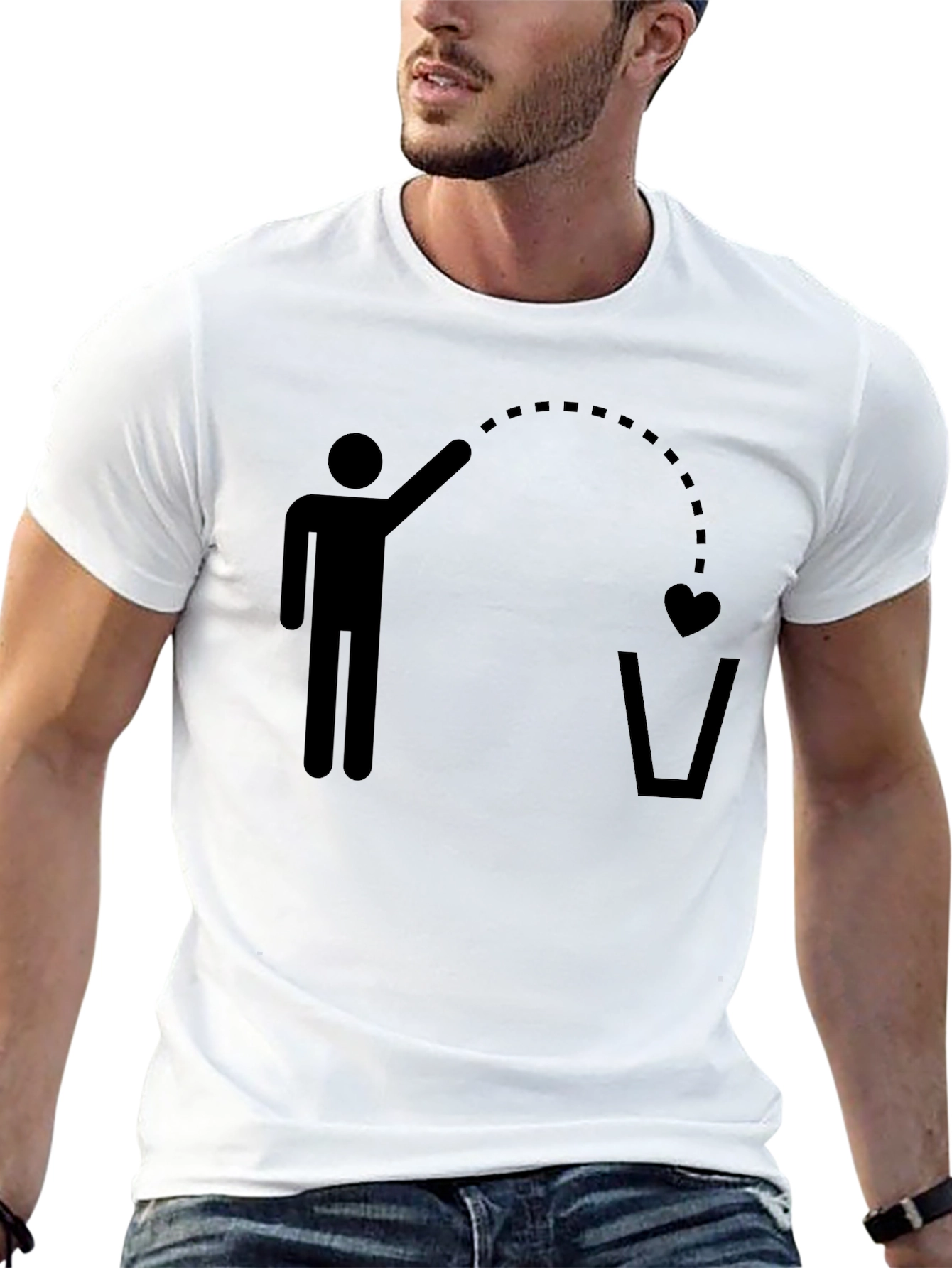 Black Heartbreak Toss T-Shirt - Funny Graphic Tee view 13