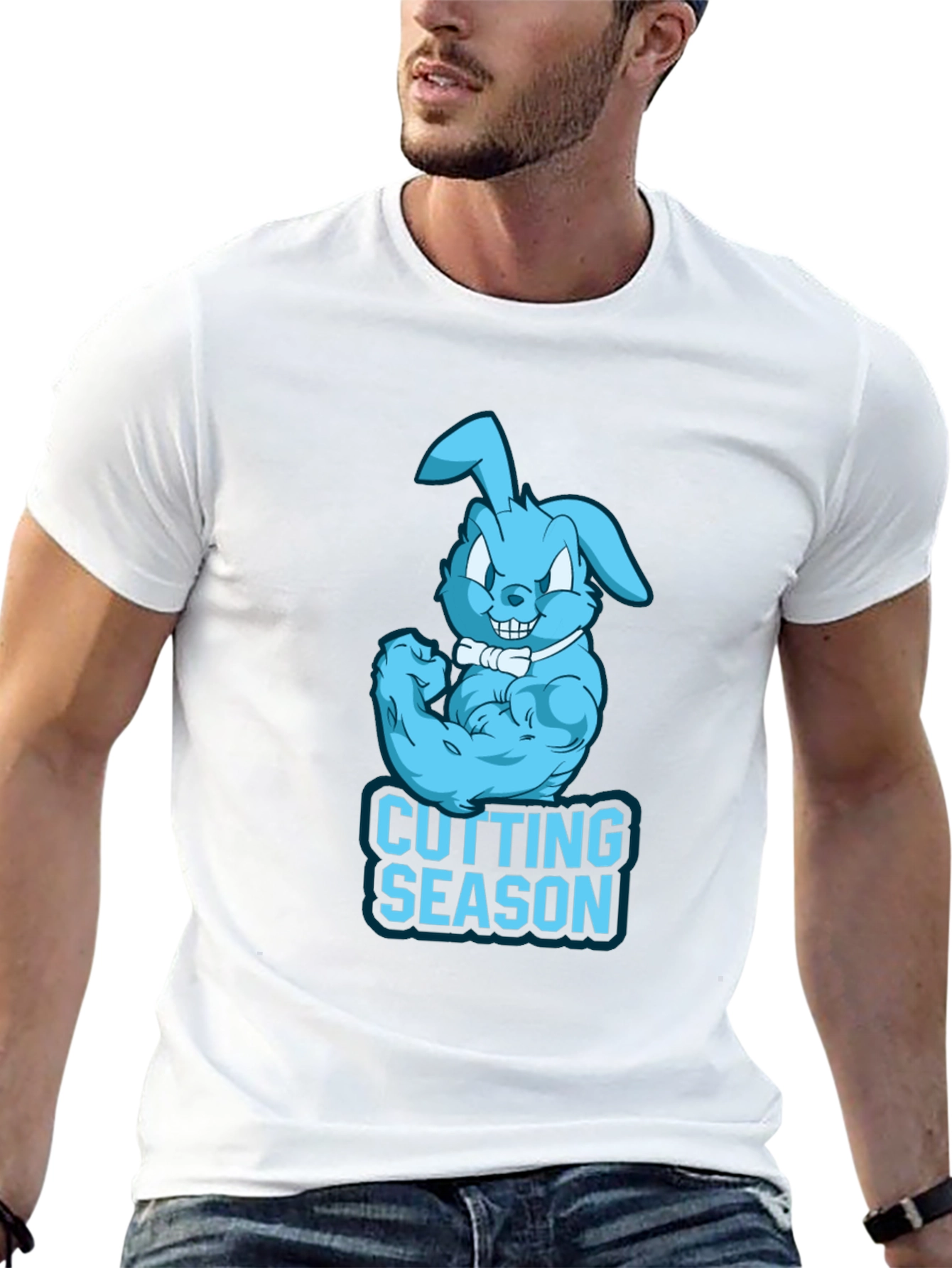 Black Cutting Season Bunny T-Shirt - Gym Apparel view 13