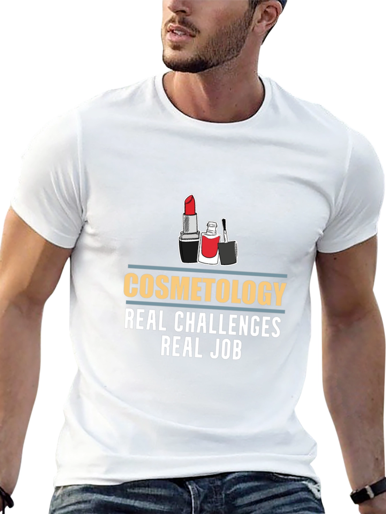 Black Cosmetology Real Challenges Black T-Shirt view 13