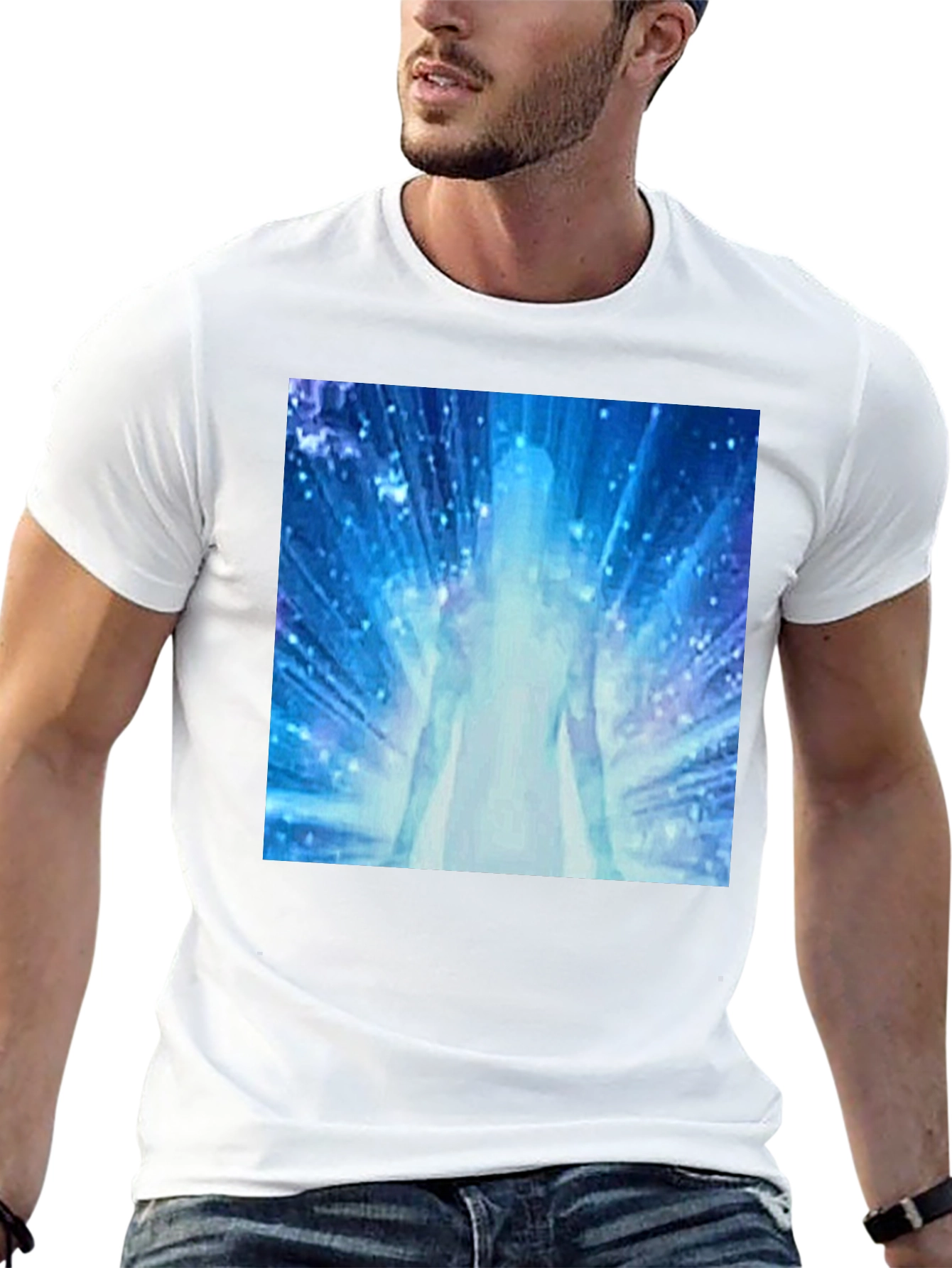 Black Astral Being T-Shirt - Cosmic Energy Design view 13
