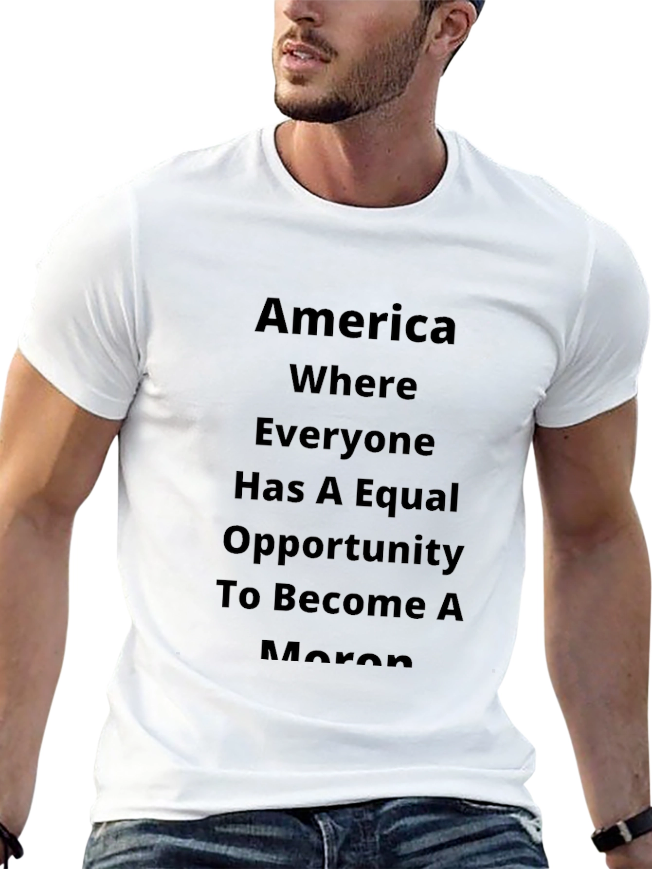 Black America Moron Opportunity Novelty T-Shirt view 13