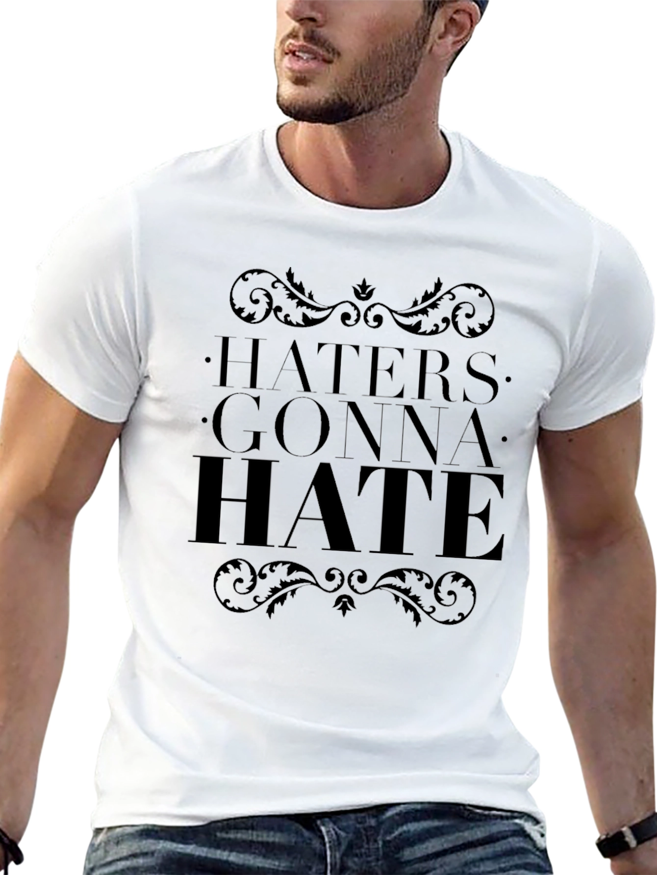 Black Haters Gonna Hate Graphic Tee - Black view 13
