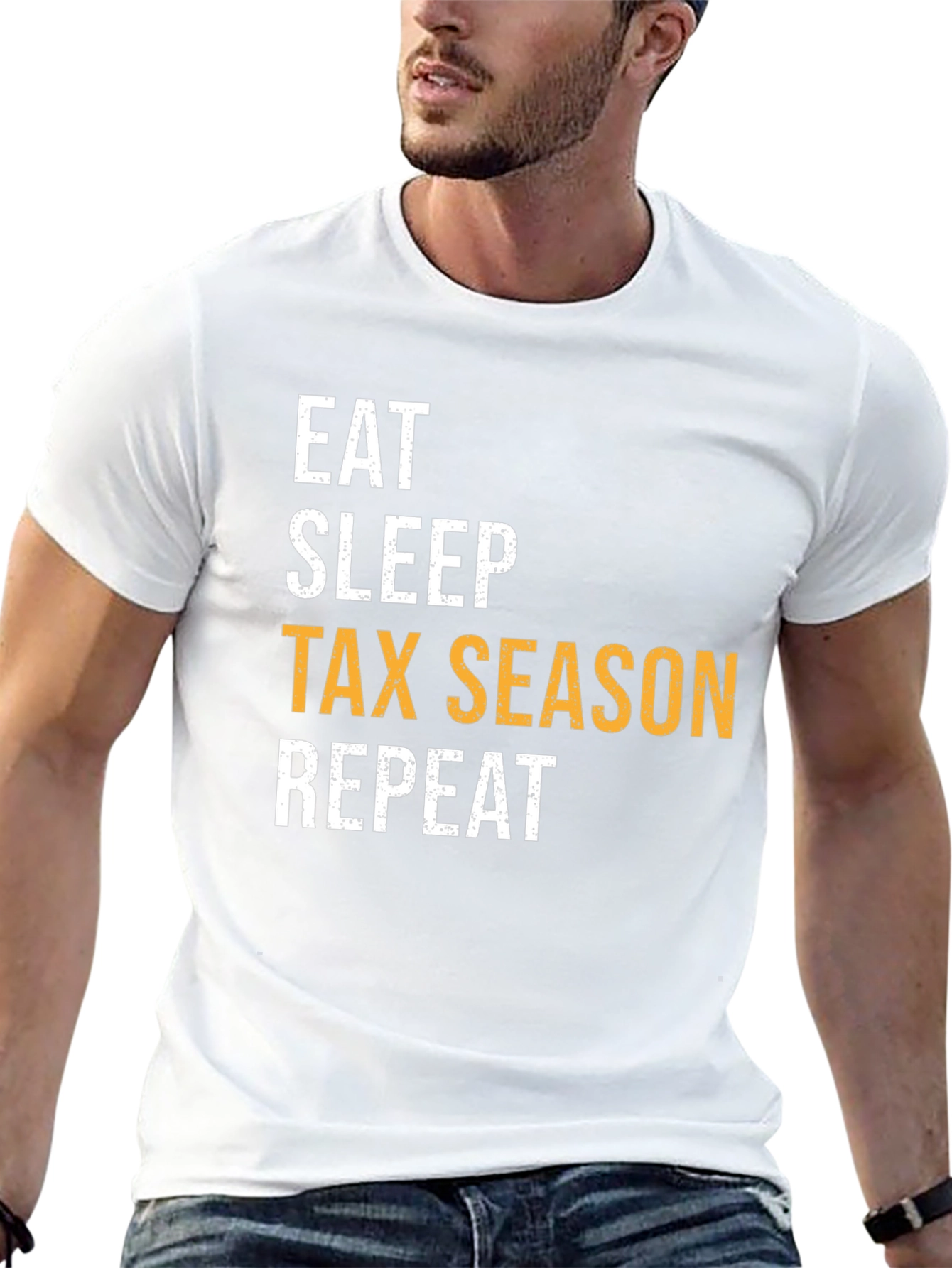 Black Eat Sleep Tax Season Repeat Black Graphic Tee view 13