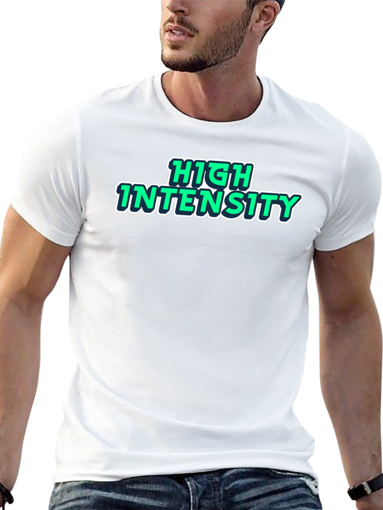 Black High Intensity Graphic Print Black T-Shirt view 13