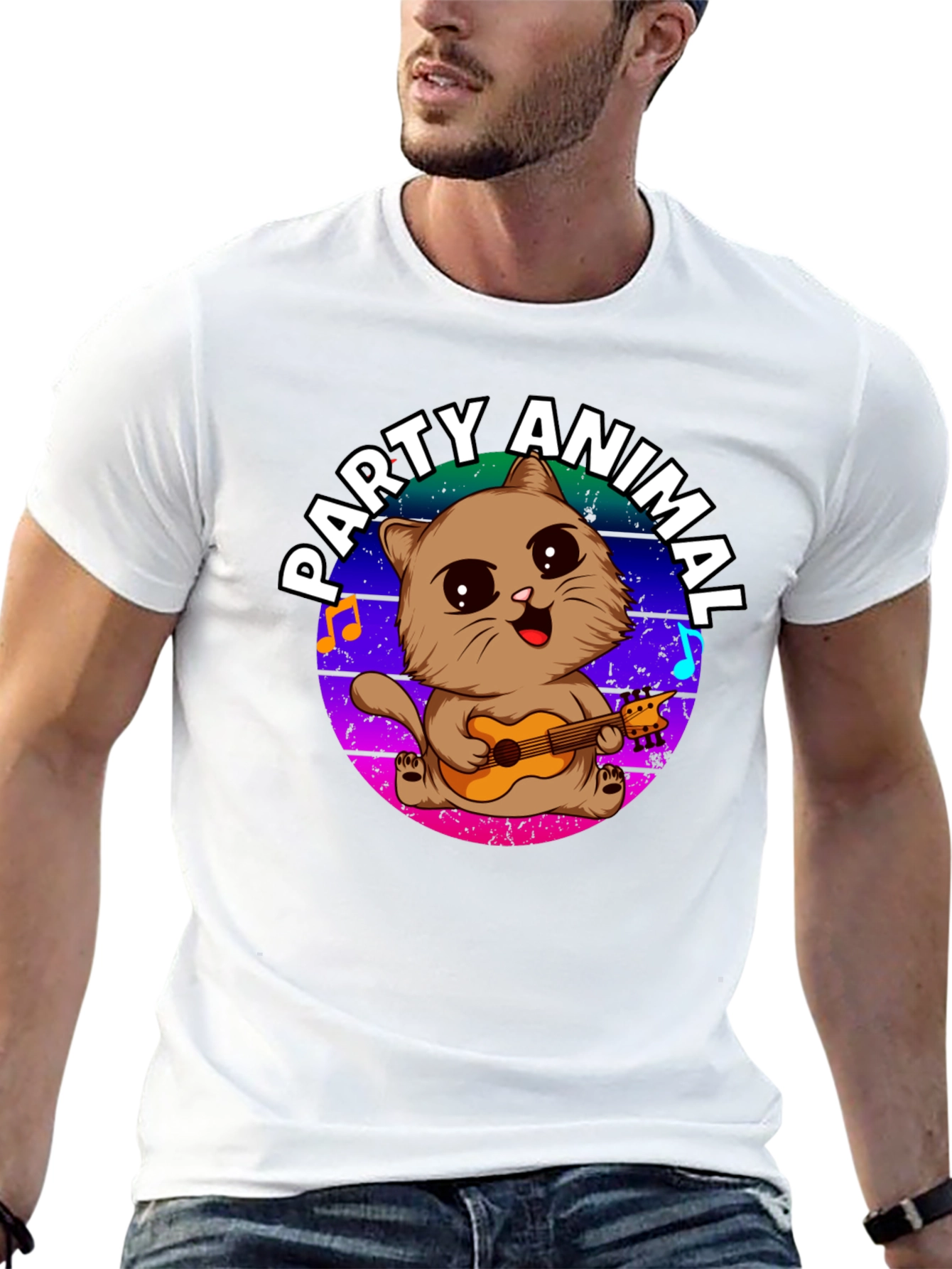 Black Party Animal Cat T-Shirt view 13