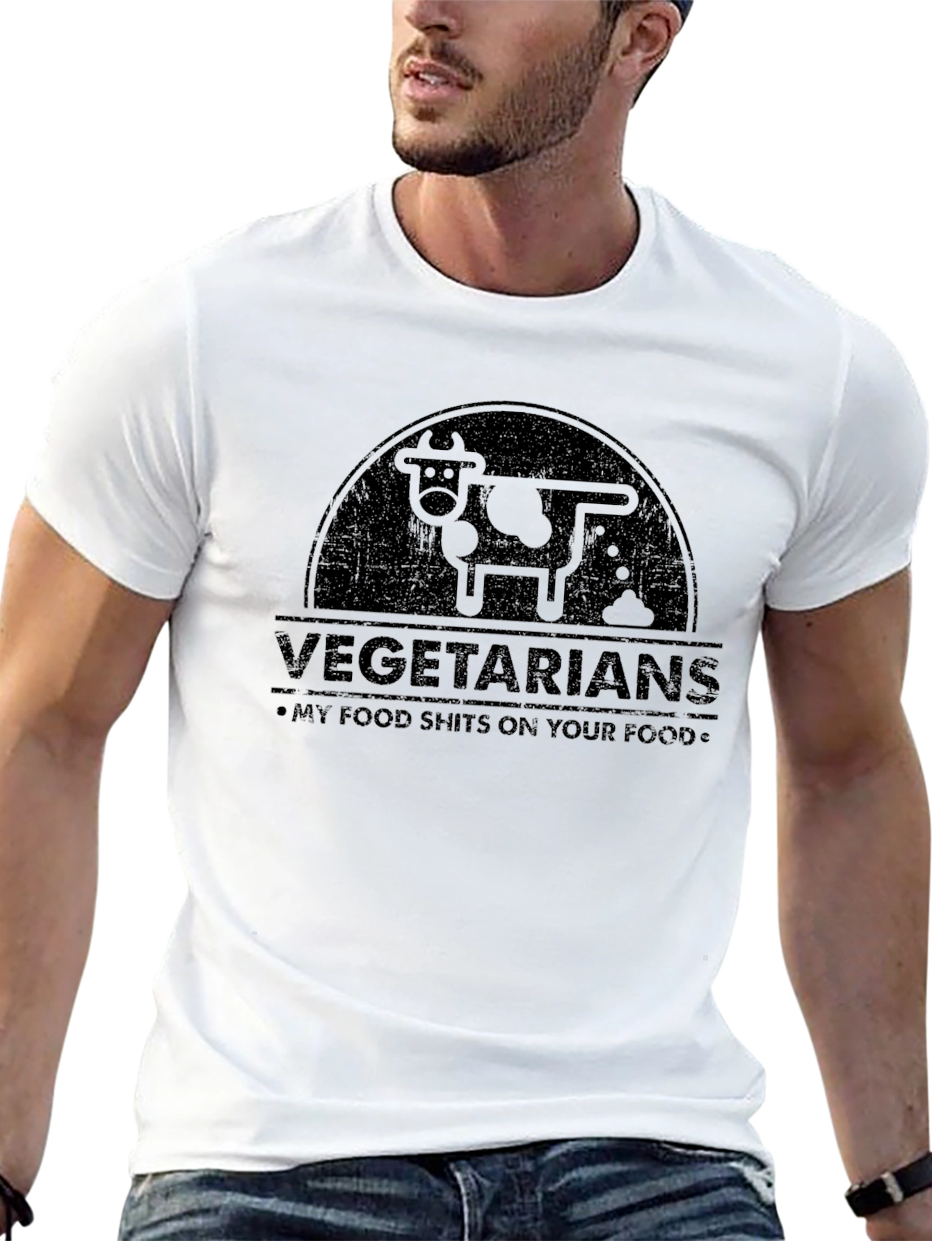 Black Vegetarians Funny Slogan Black T-Shirt view 13