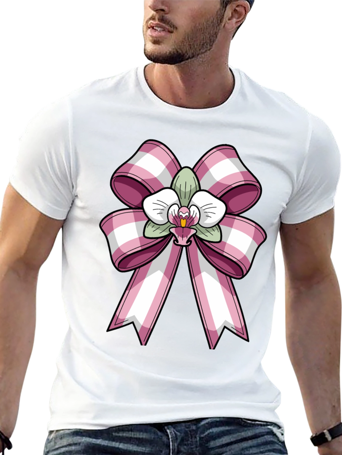 Black Orchid Bow Graphic Tee - Stylish Casual Wear view 13