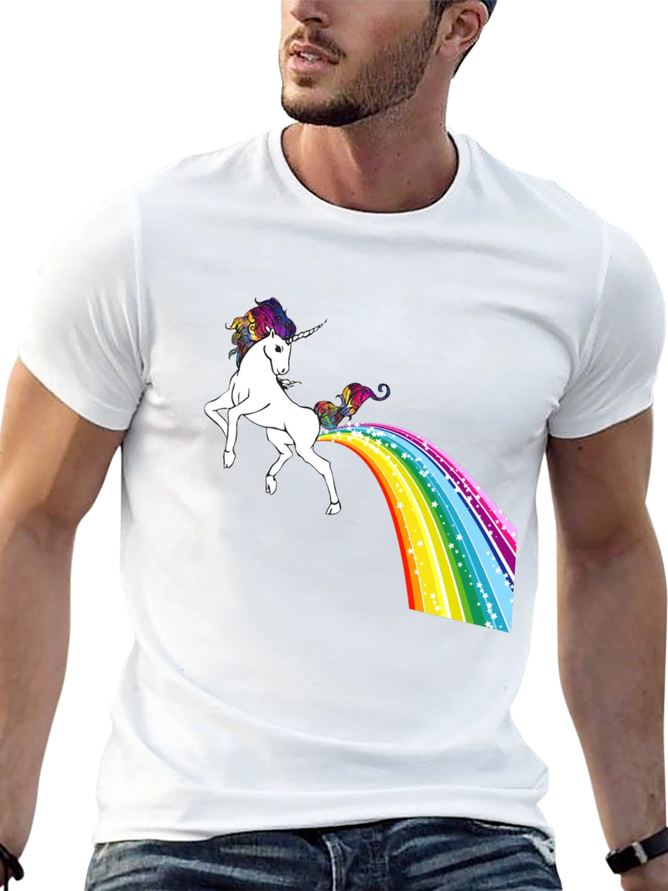 Black Rainbow Unicorn T-Shirt - Magical Poop! view 13