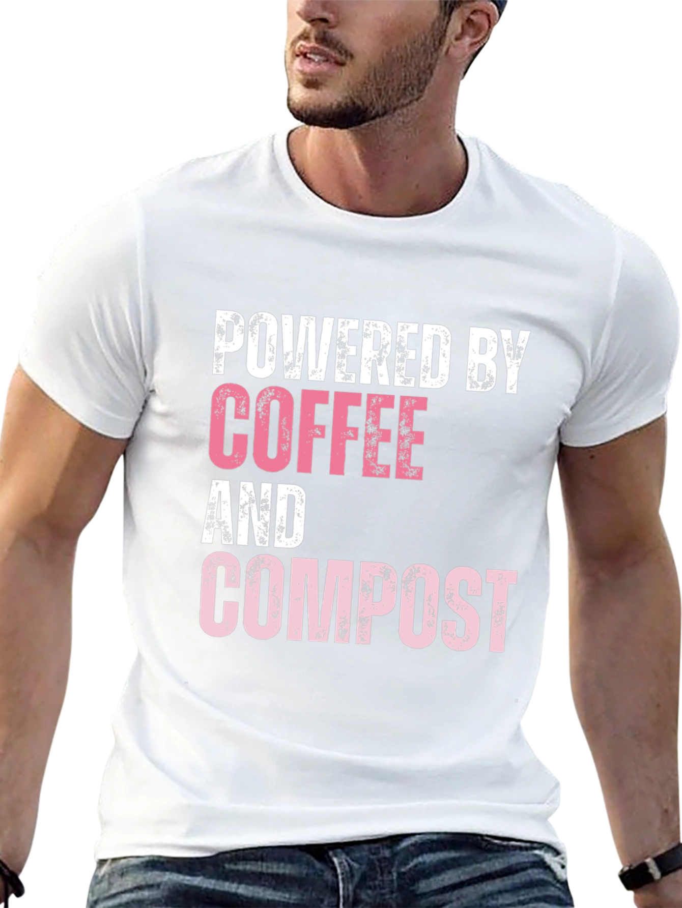 Black Powered By Coffee & Compost Graphic Tee - Eco Friendly view 13