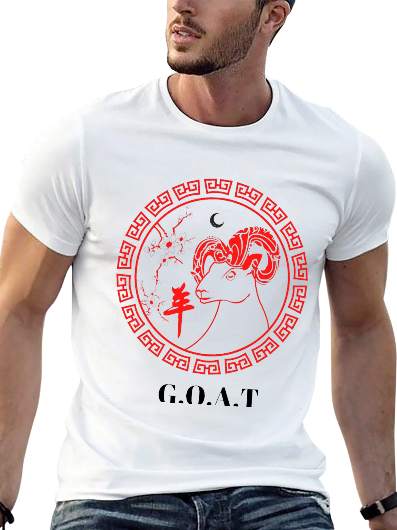 Black Year of the Goat Graphic T-Shirt - Black view 13