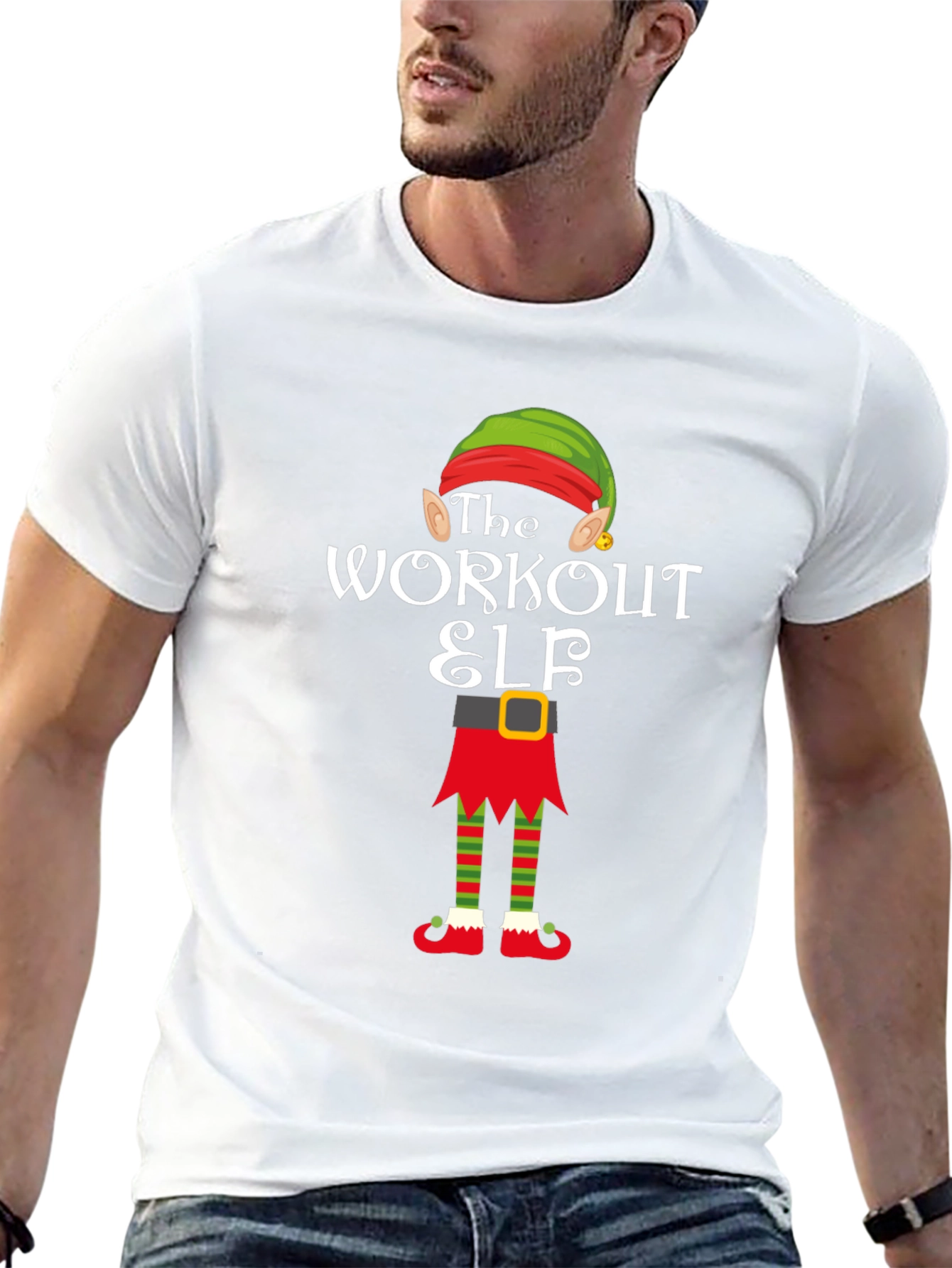 Black The Workout Elf Graphic T-Shirt view 13