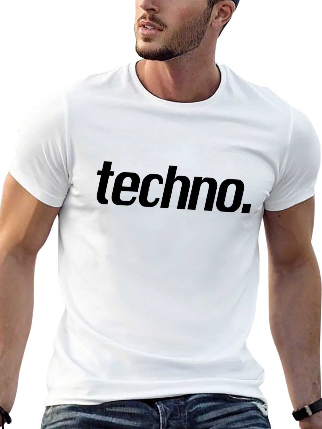Black Techno T-Shirt - Stylish Black Tee view 13