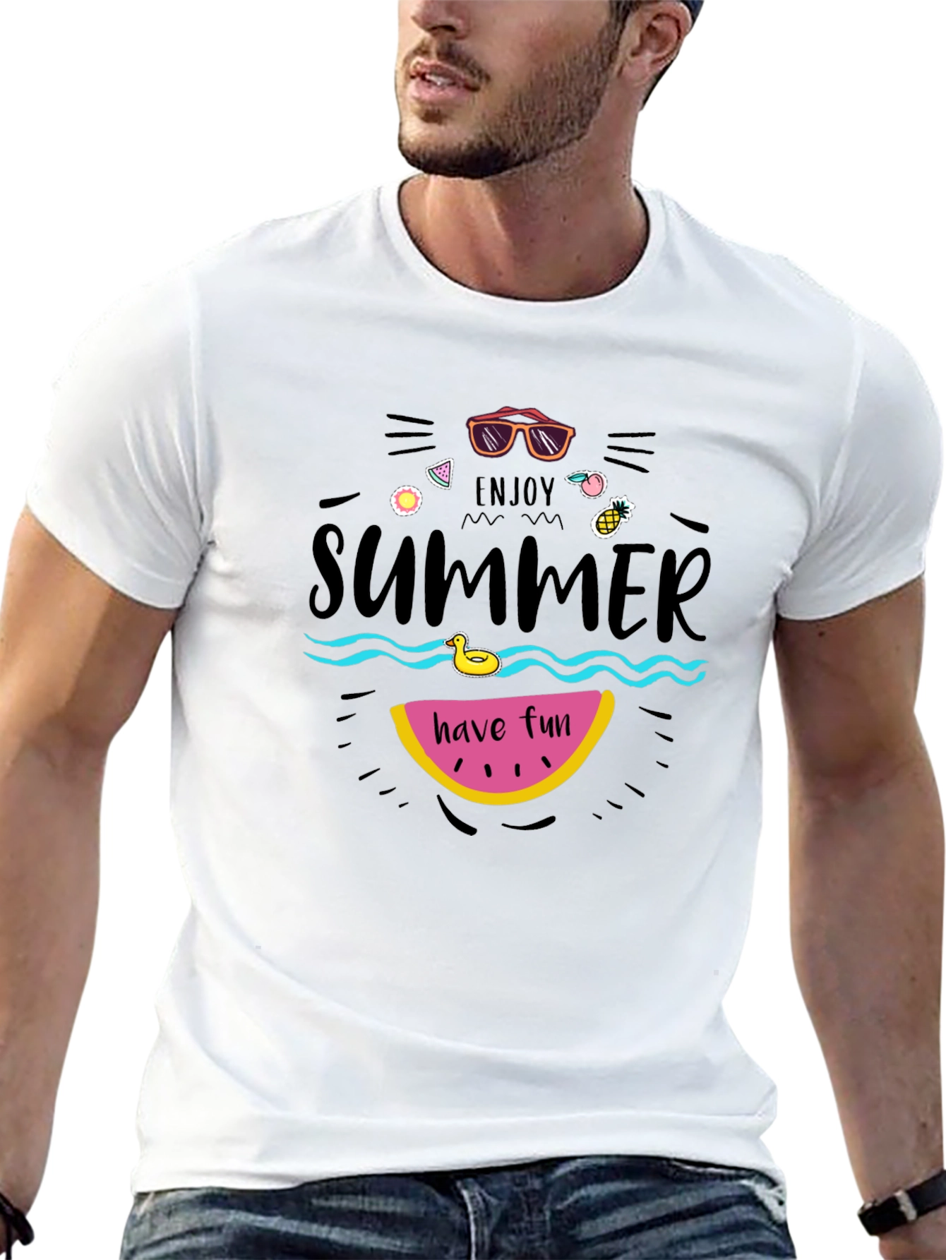 Black Enjoy Summer Graphic Tee - Fun in the Sun! view 13