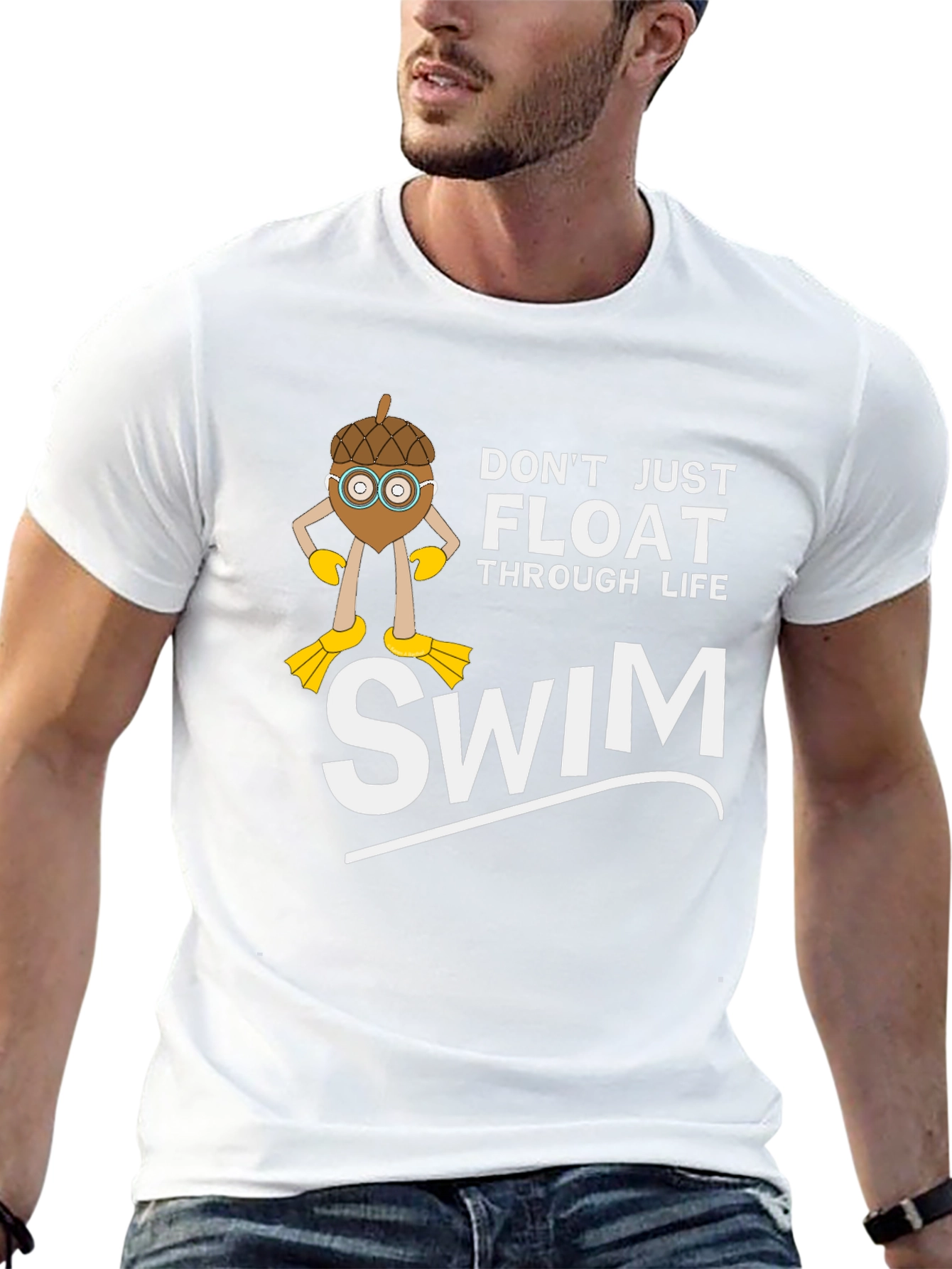 Black Don't Just Float Through Life - Swim T-Shirt view 13