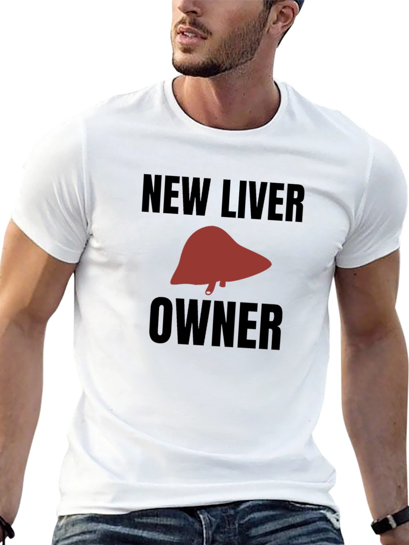 Black New Liver Owner Graphic Tee - Black Humor T-Shirt view 13
