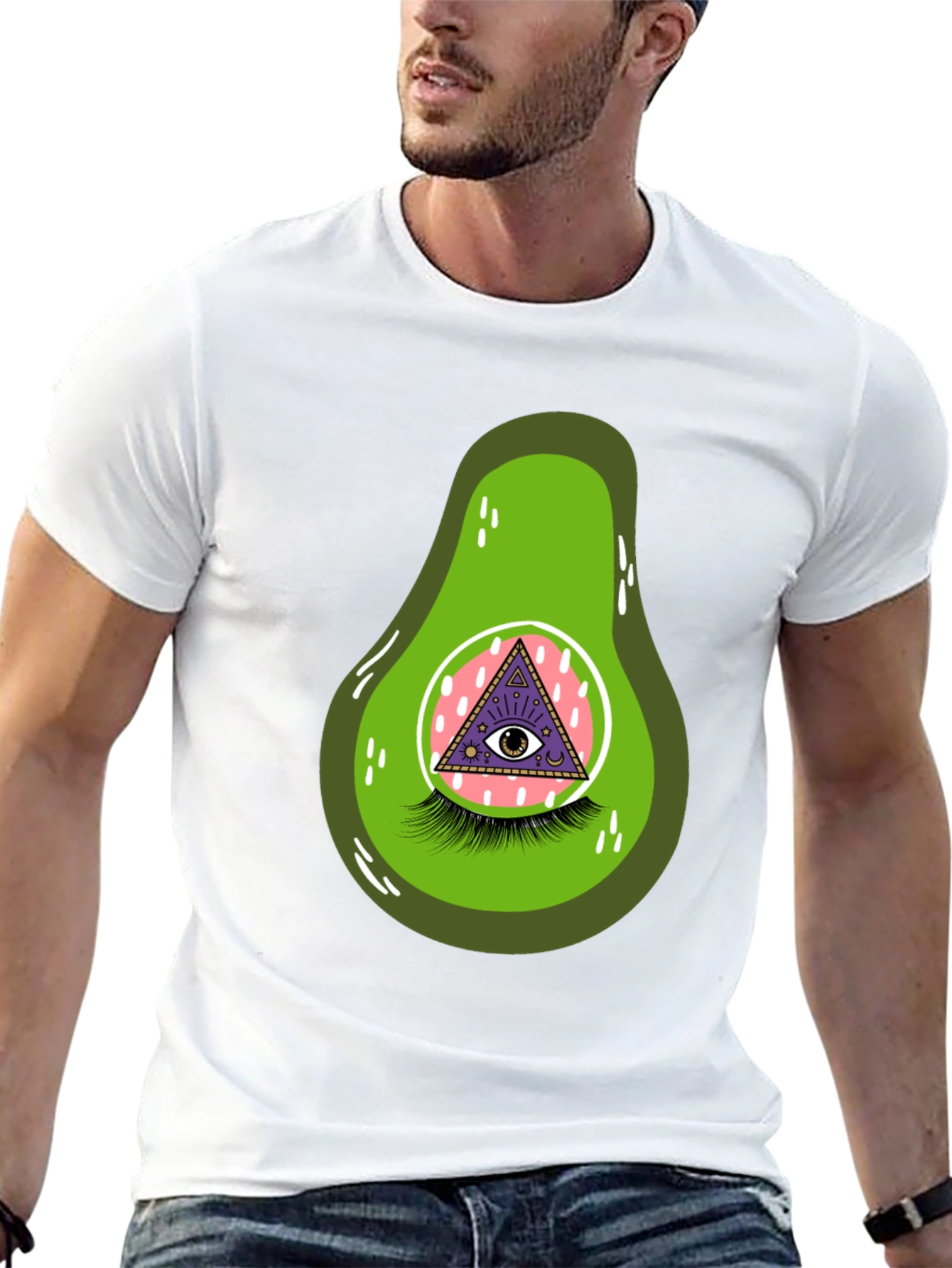 Black Avocado Eye Graphic T-Shirt - Unique & Fun view 13