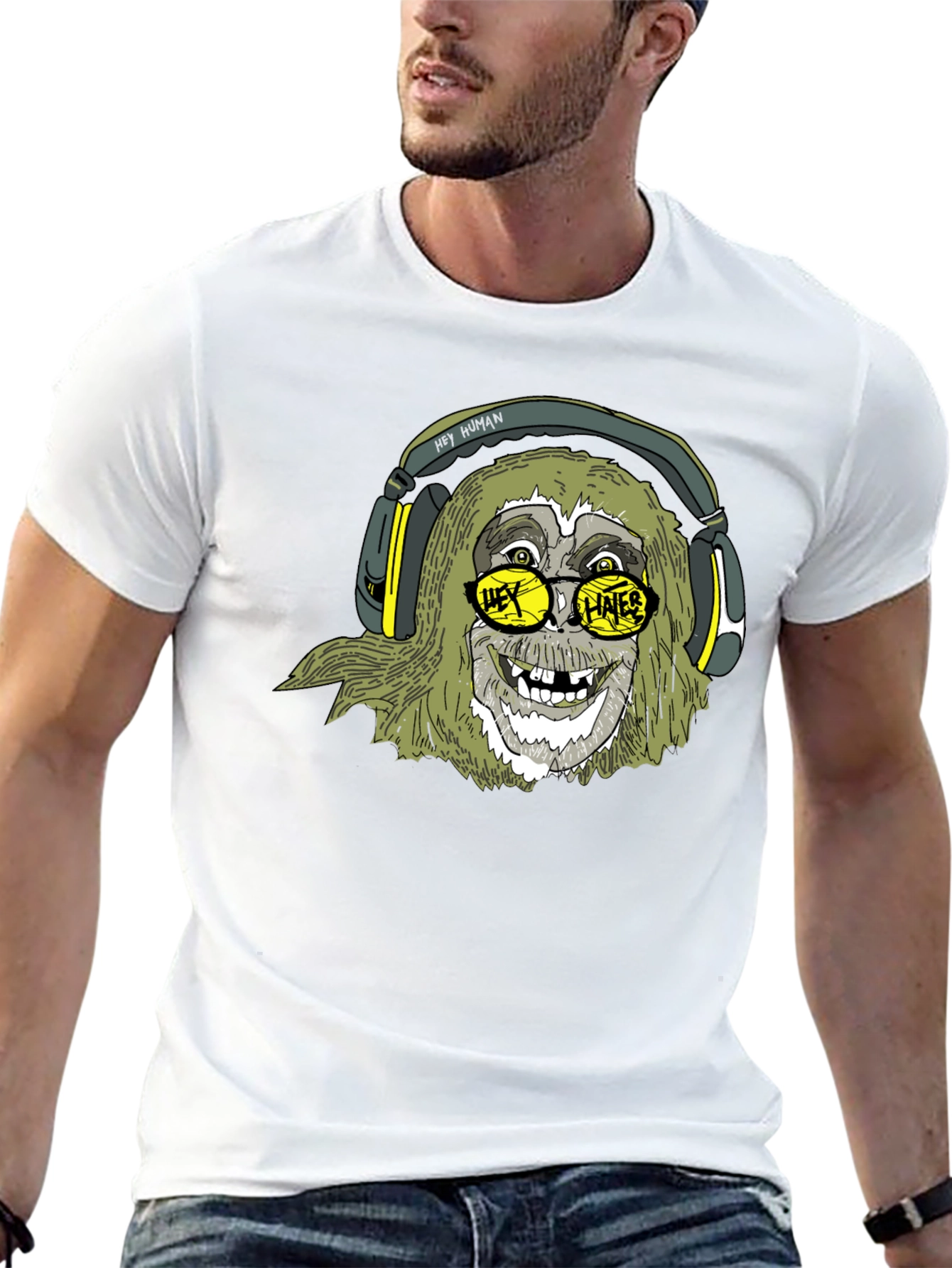 Black Hey Human Hates Graphic T-Shirt view 13