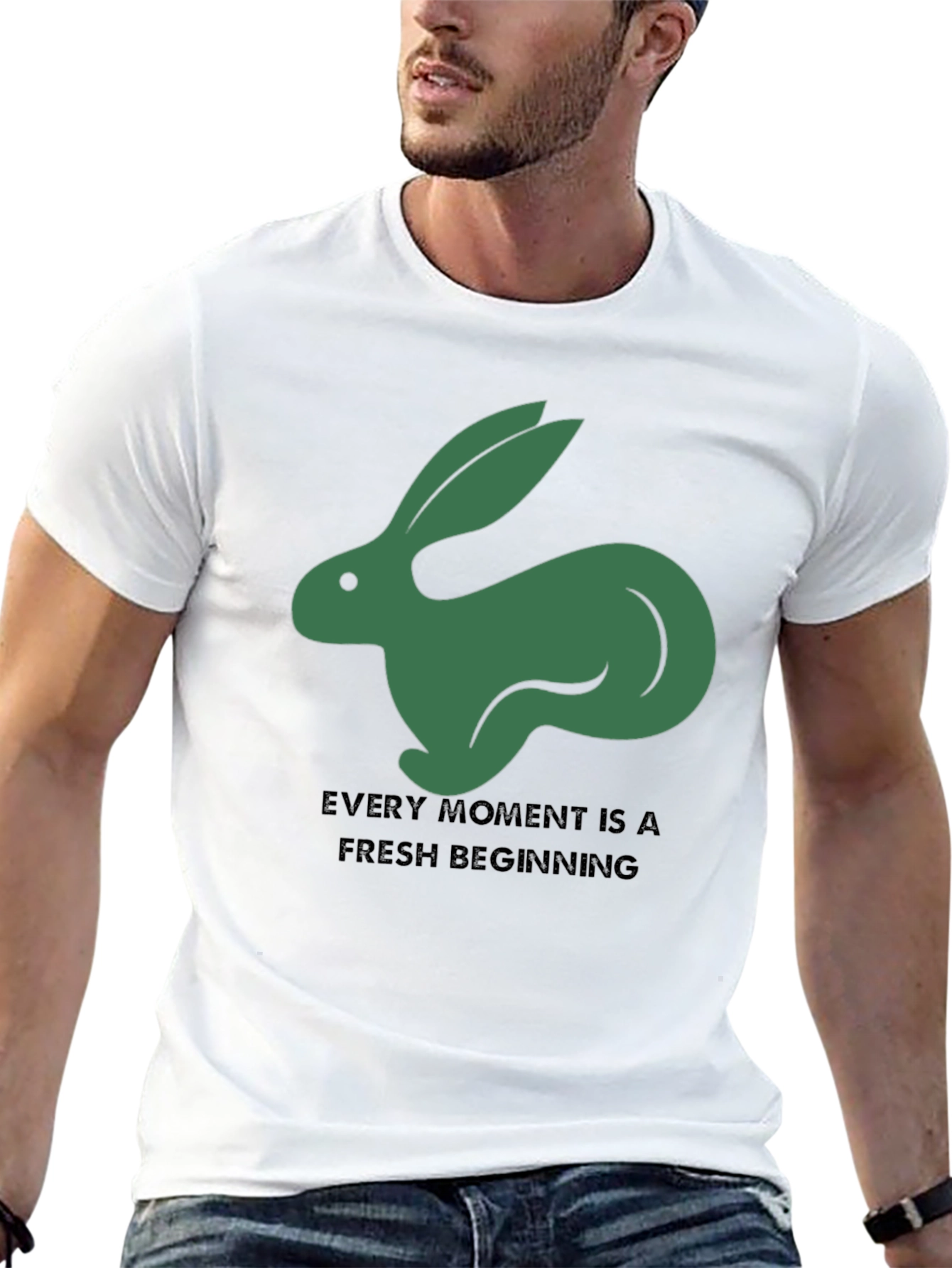 Black Hare Graphic Tee: Fresh Beginning T-Shirt view 13