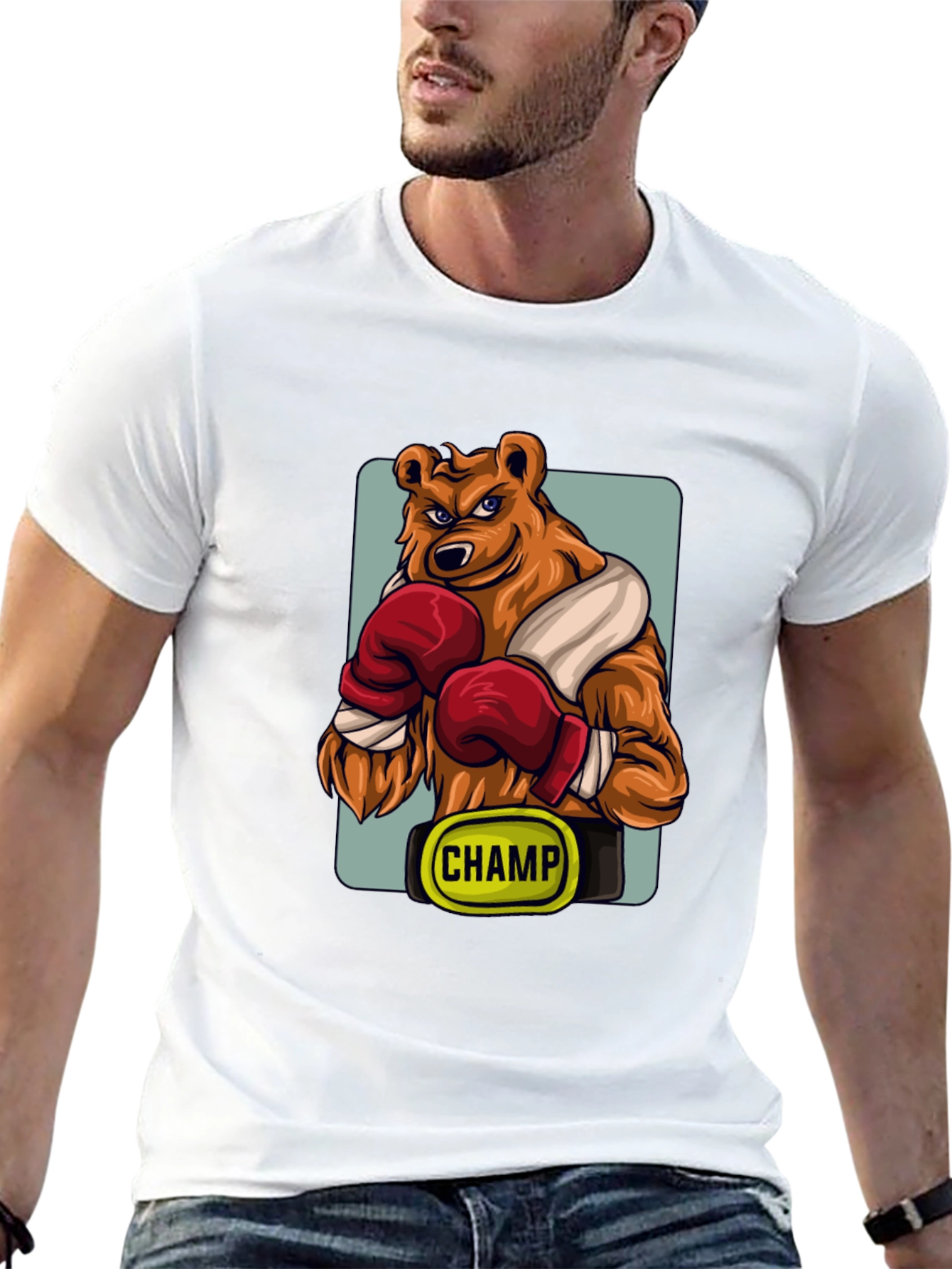 Black Boxing Bear Champ Graphic T-Shirt view 13