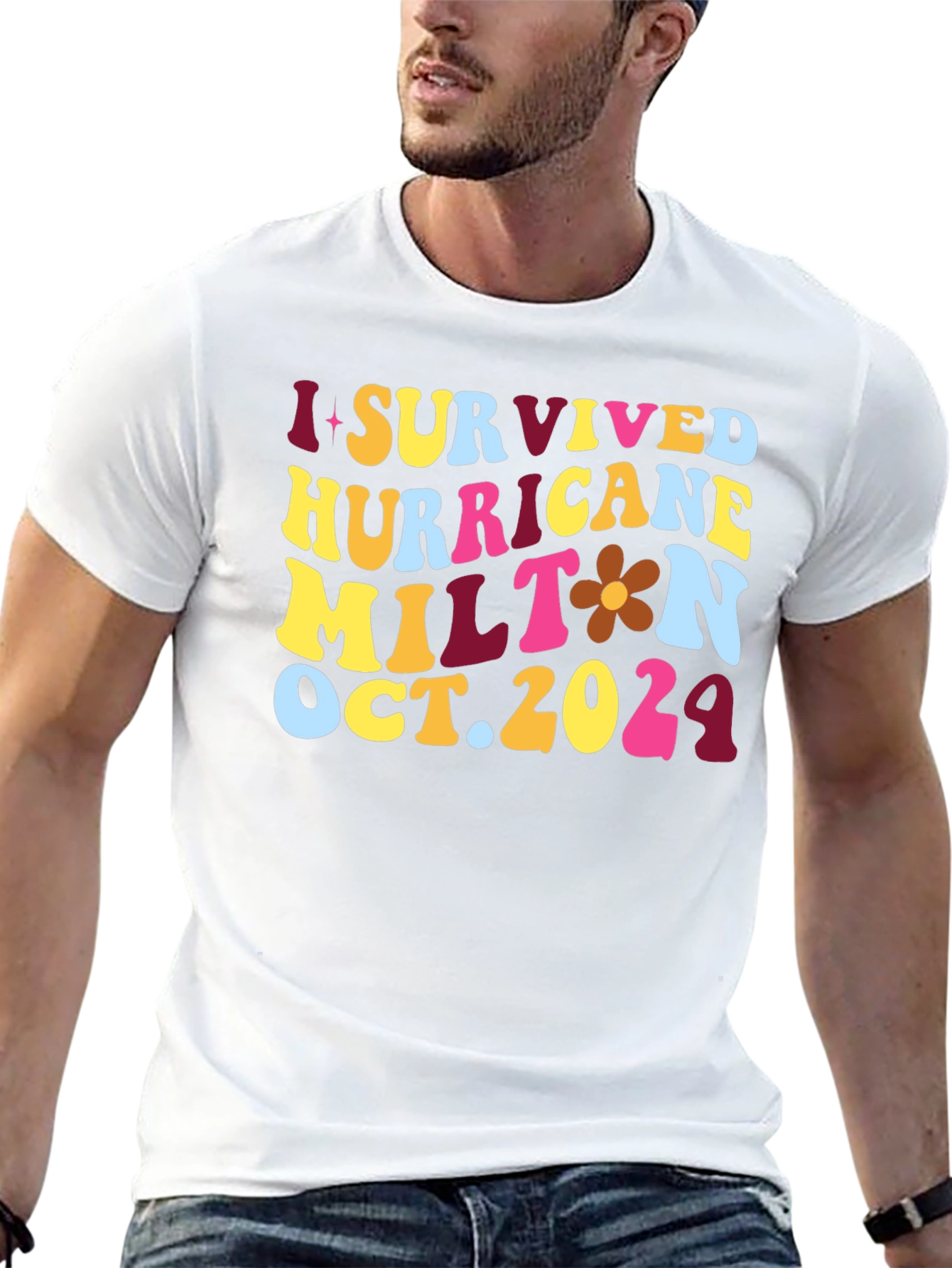 Black I Survived Hurricane Milton T-Shirt view 13