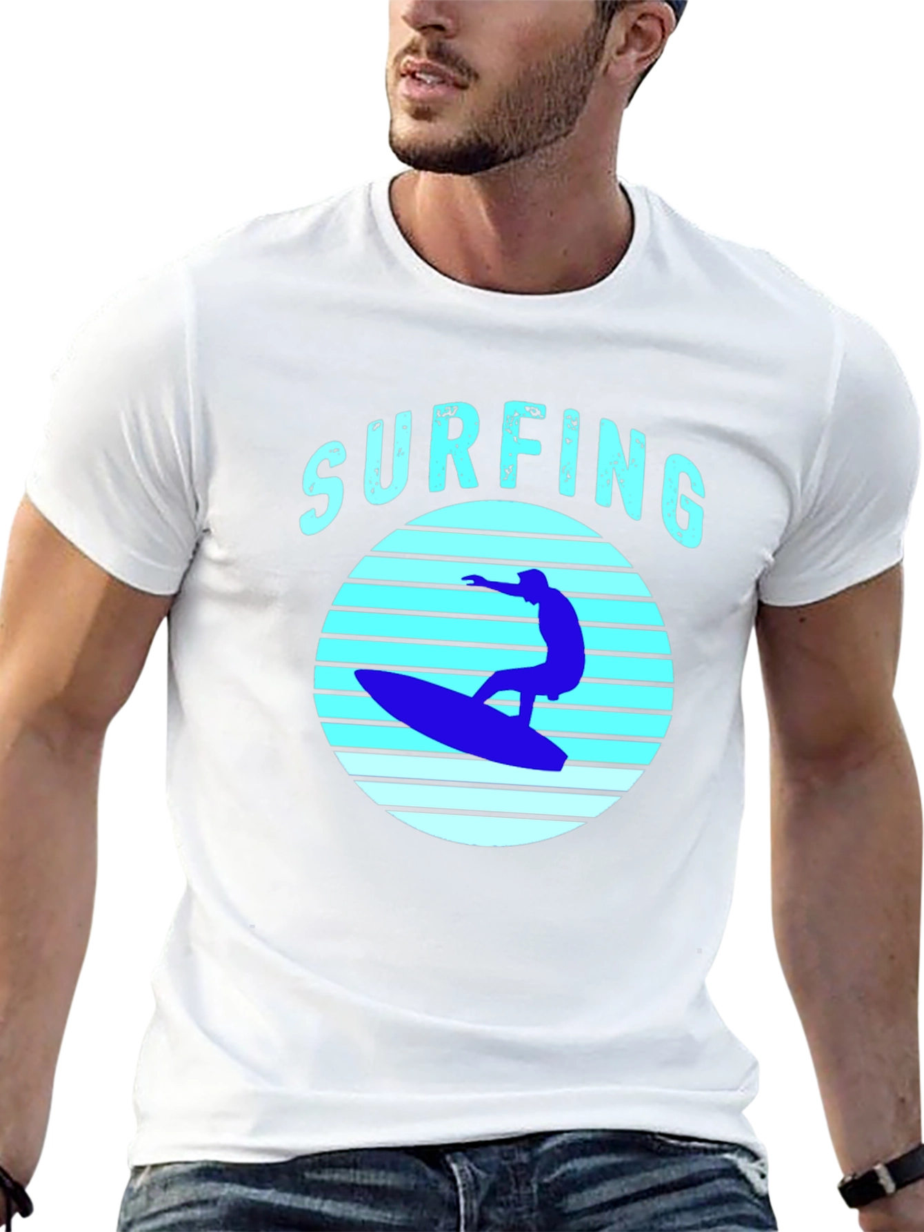 Black Surfing T-Shirt - Black Surf Graphic Tee view 13