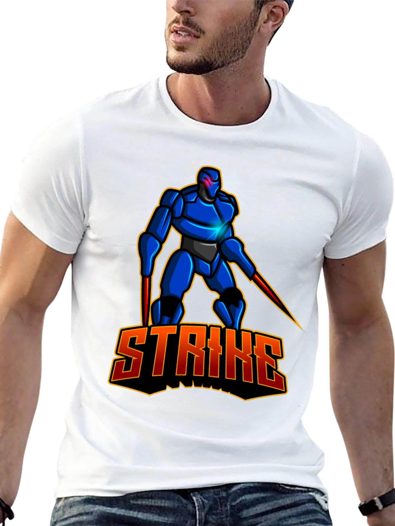 Black Robot Strike Graphic Tee - Black view 13