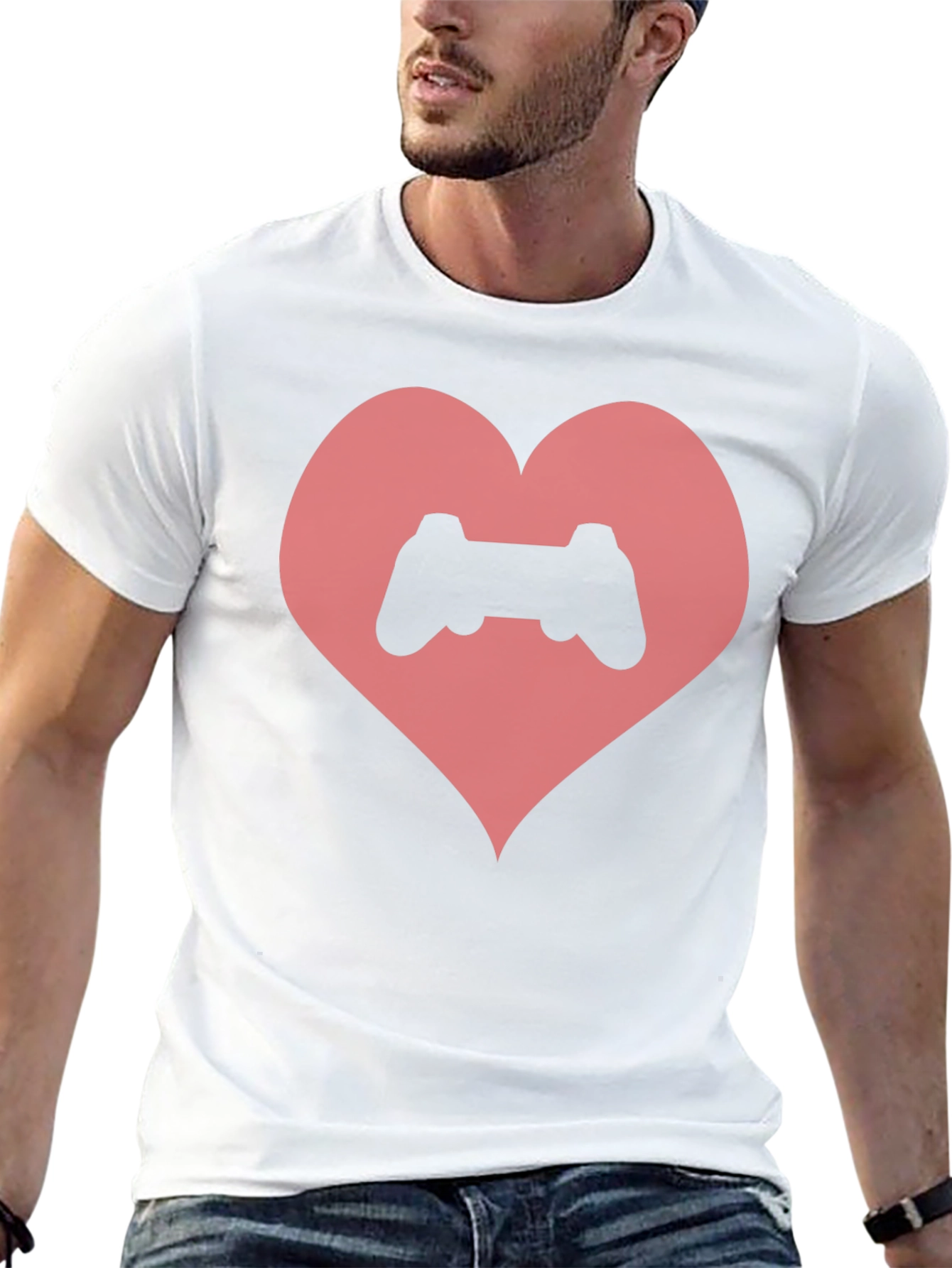 Black Gamer Heart T-Shirt - Love Gaming Tee view 13