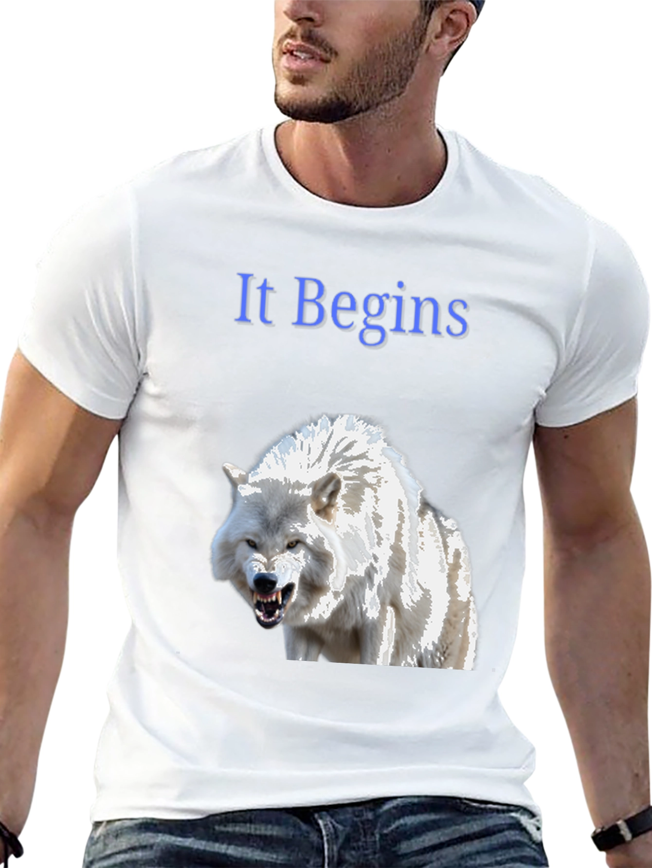 Black It Begins Wolf Graphic T-Shirt view 13