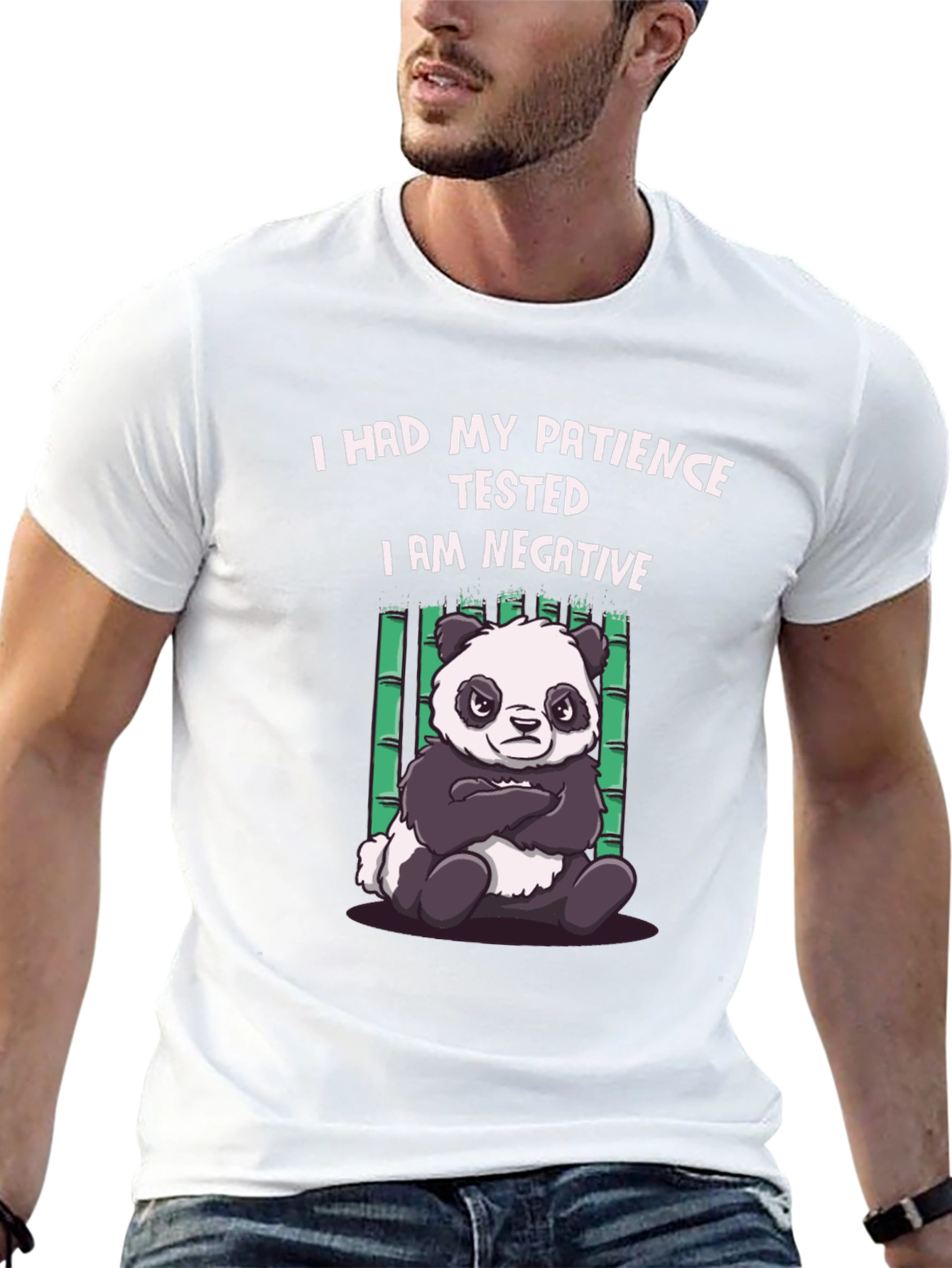 Black Patience Tested Panda Graphic T-Shirt view 13