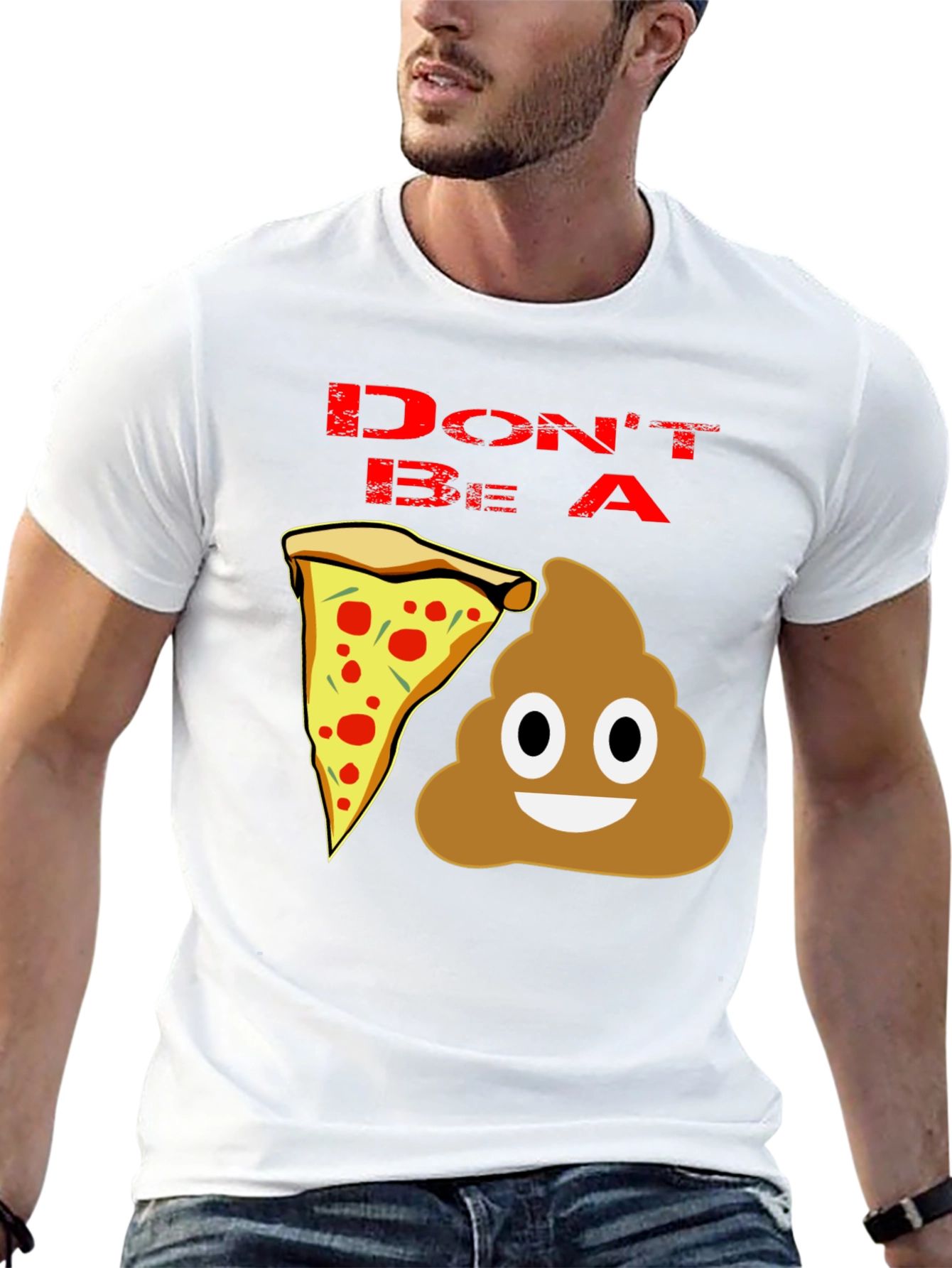 Black Don't be a Pizza Poop T-Shirt view 13