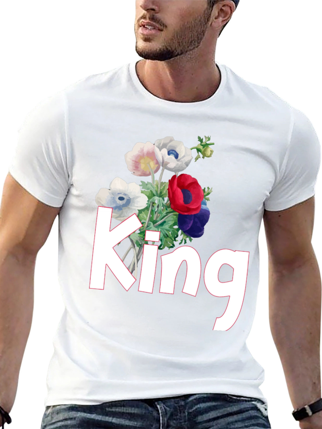 Black Floral King T-Shirt view 13