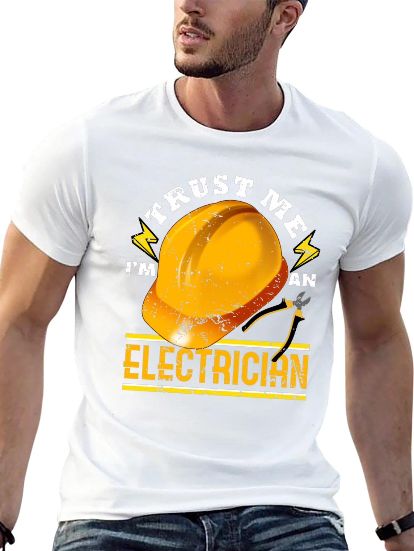 Black Trust Me I'm an Electrician T-Shirt view 13