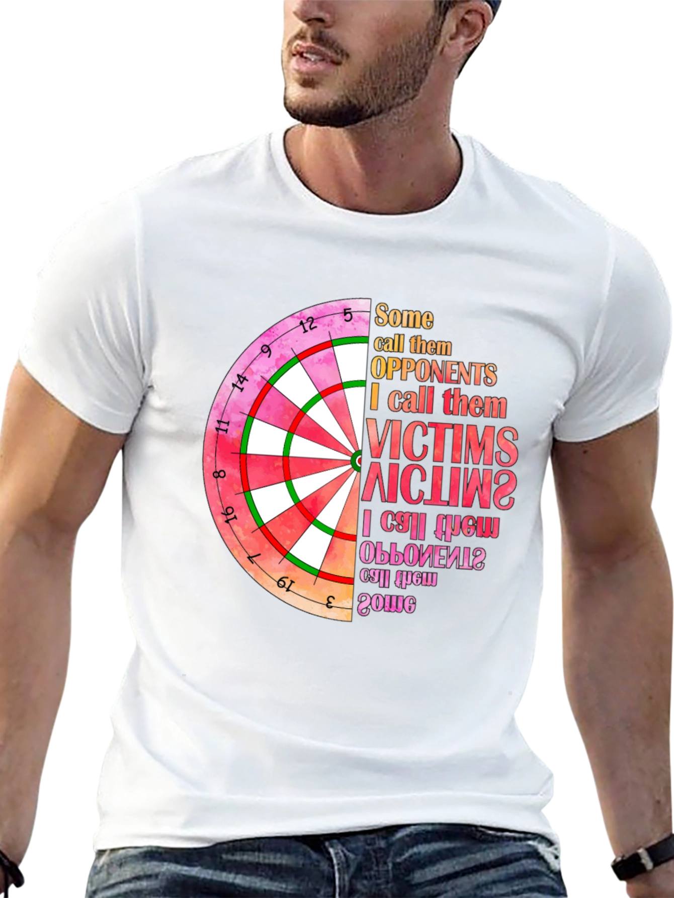 Black Dartboard Graphic T-Shirt: Opponents to Victims view 13