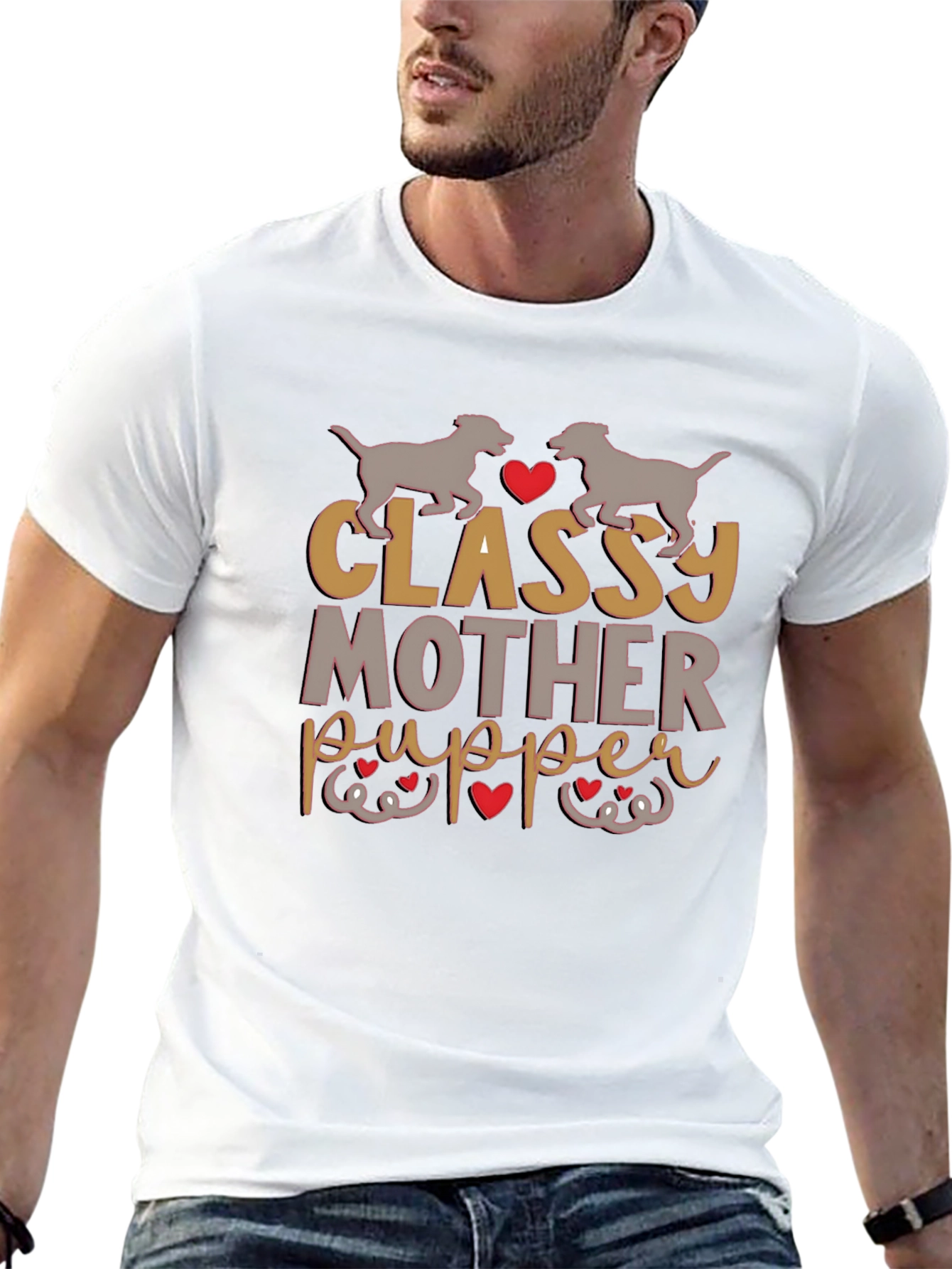 Black Classy Mother Pupper Graphic Tee view 13
