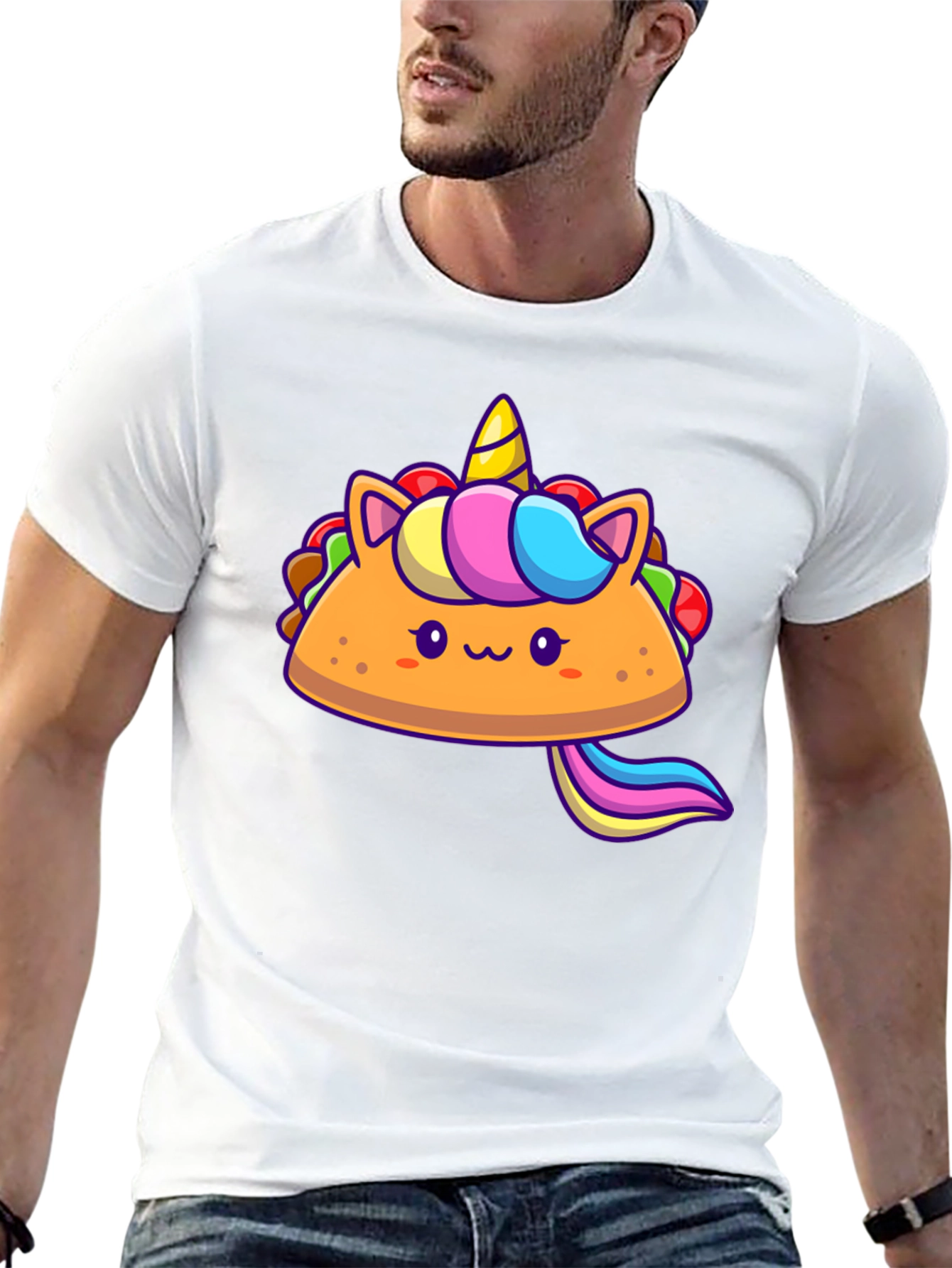 Black Unicorn Taco Graphic Tee - Cute Foodie Shirt view 13